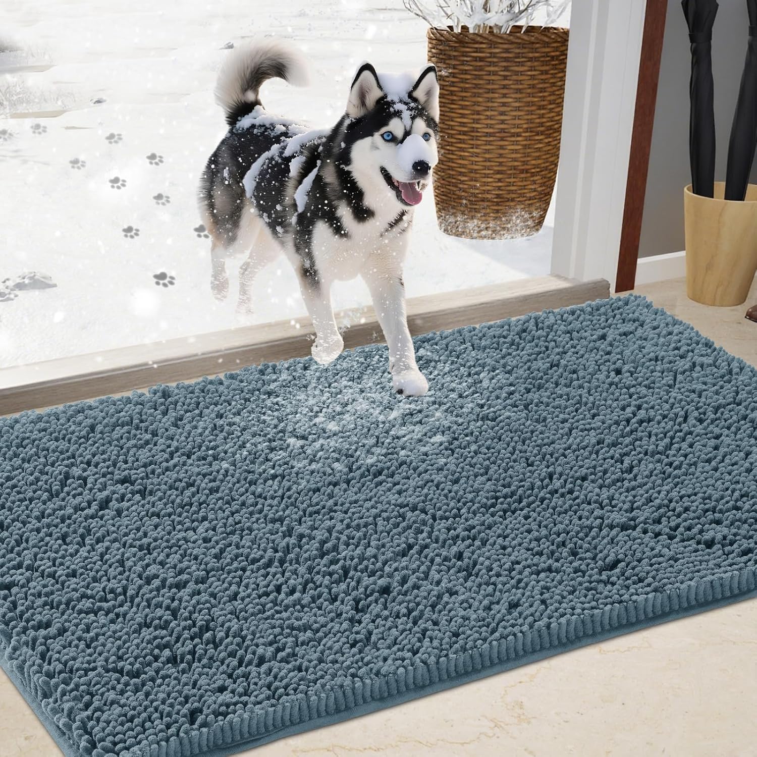 IM HOME Chenille Outdoor Doormat 60" x 36"