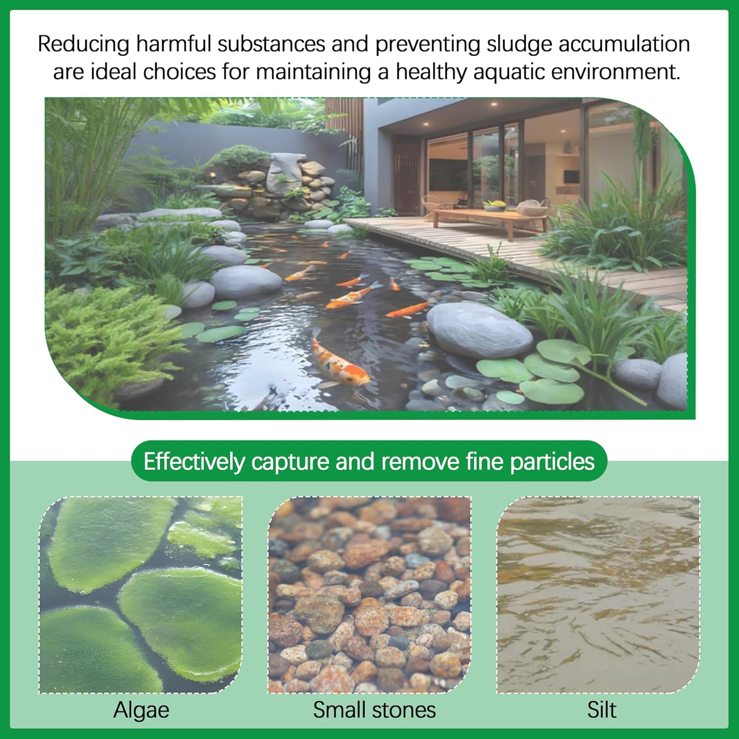 eaacaa Pond Maintenance Kit with Foam Filter Set & Polymer Wool Filter Pads - Fits Inpond 5-in-1 300 Gallon Model, Medium (Fit 300)