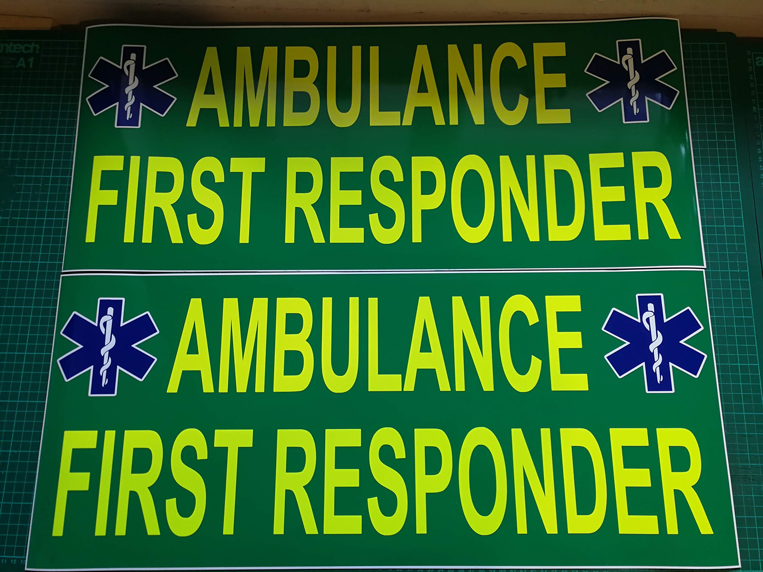 Ambulance First Responder Magnet Magnets Magnetic Signs Medic Paramedic Event First Aid Star of life x 2 (WITH SOL)