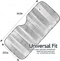 Vista 3 de ZONETECH Parasol plegable plateado para automóvil, protector solar reflectante metálico de acordeón de alta calidad