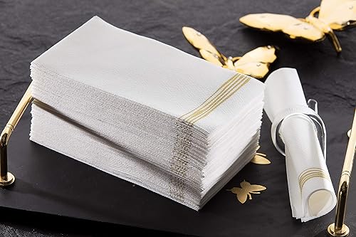 Miniatura 3 de Toallas de mano desechables  Servilletas de papel decorativas de tacto de lino  Toallas de papel desechables suaves y absorbentes para cocina, baño,