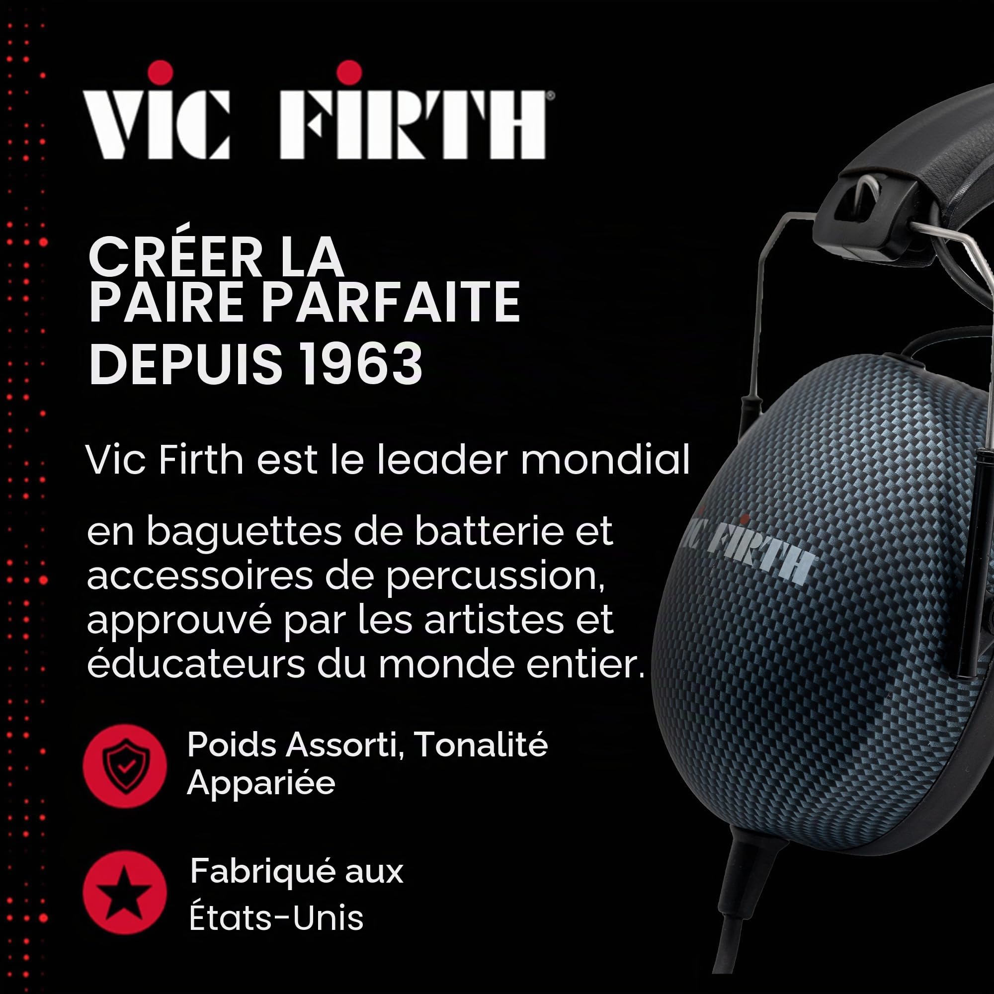 Vic Firth Casque d'isolation SIH3