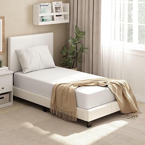 Furinno Tidur - Colchón de espuma viscoelástica de gel refrescante, 10 pulgadas, individual, color blanco