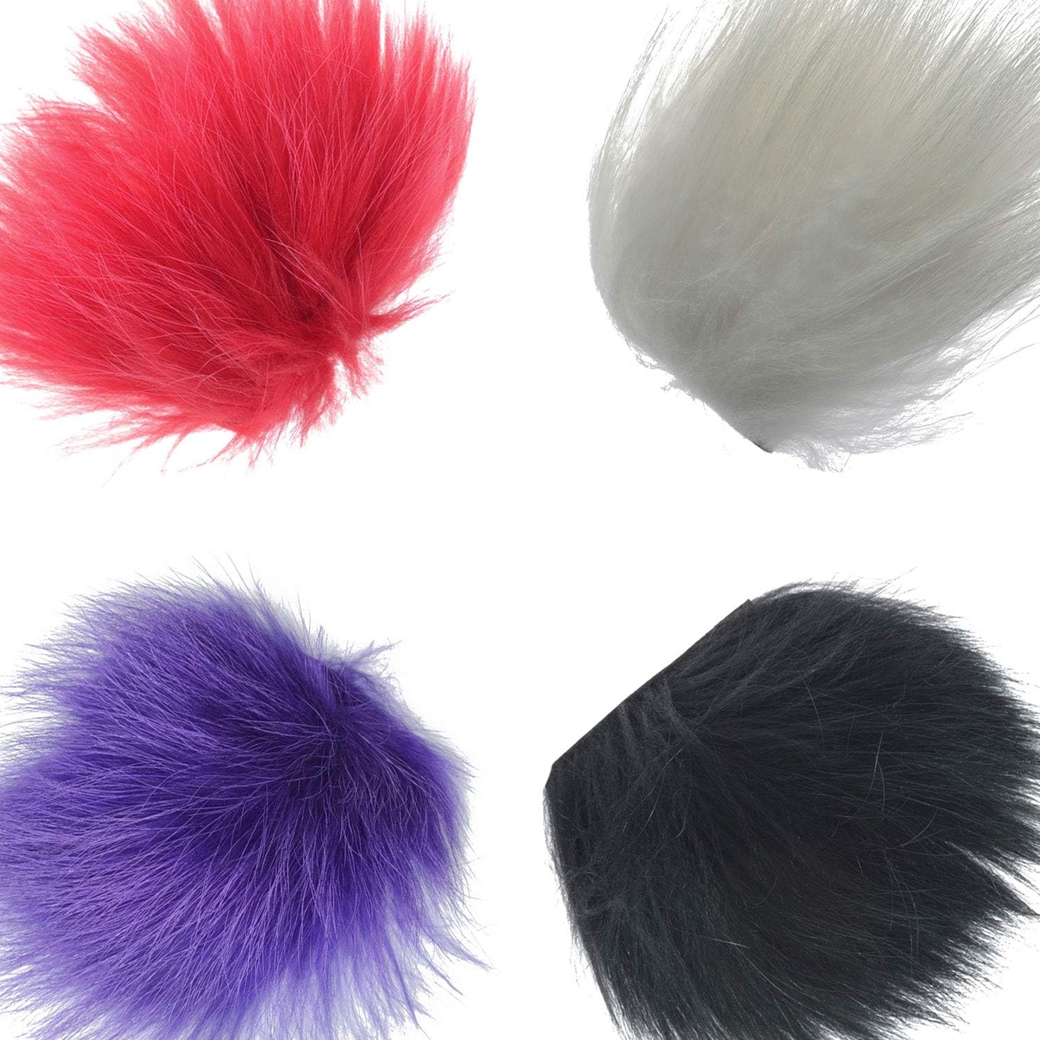 The Fly Fishing Place Fly Tying Materials - Finn Raccoon Fur Master Pack - 4 Colors - White Black Red Purple Tube Fly Streamer Hair