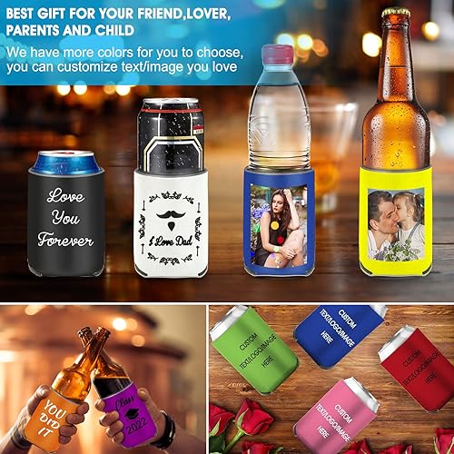 Miniatura 6 de Enfriadores de cerveza personalizados a granel con logotipo de foto, soporte de botella de bebidas aislado personalizado para fiestas, bodas, pesca,