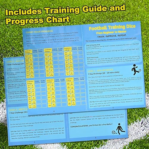 Miniatura 8 de Juego de dados de entrenamiento de fútbol, paquete de 2, regalos ideales de fútbol para niños de 8 a 12 años, niñas, equipos y ejercicios de