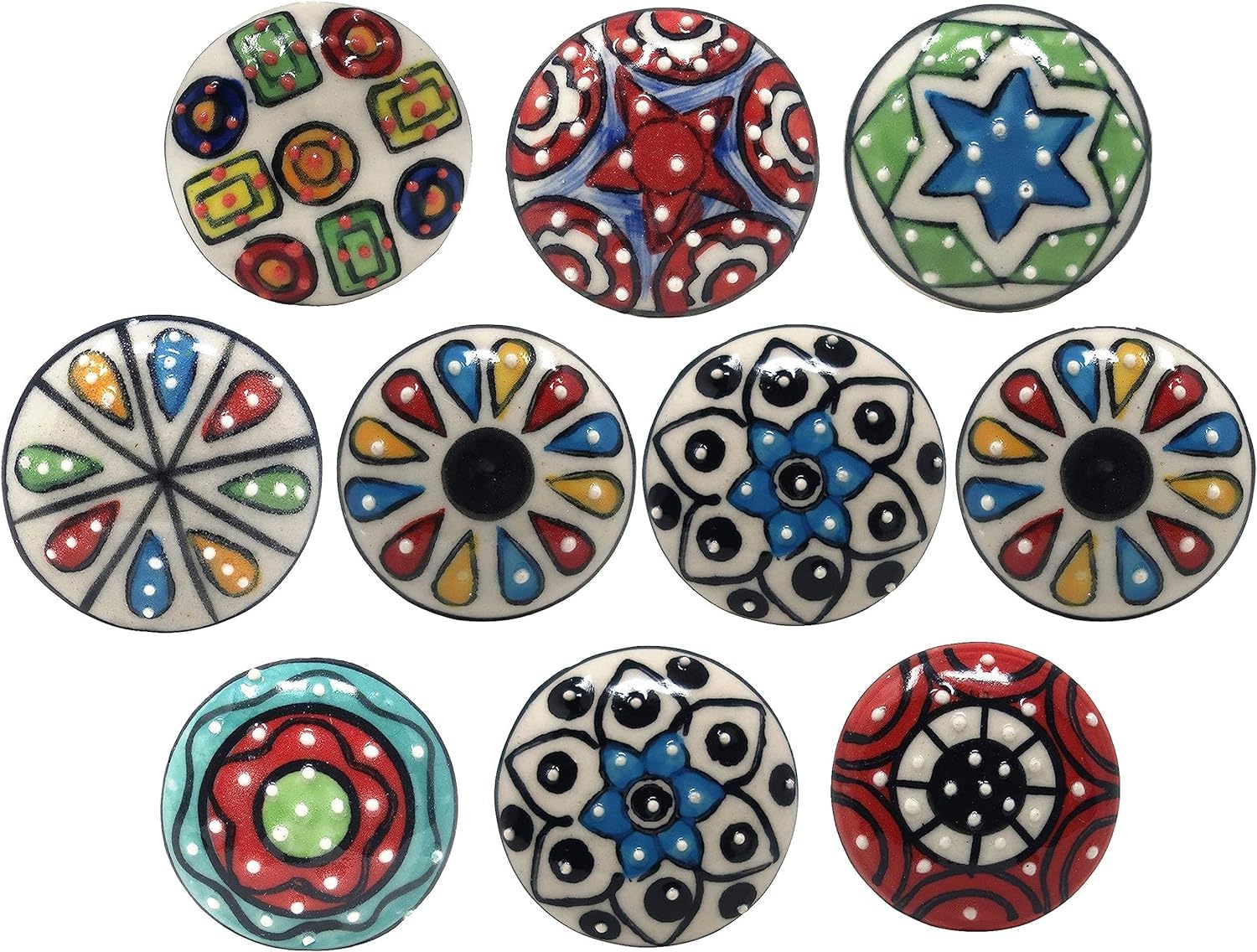 ARTOOK DECOR Ceramic Door Knobs and Pulls for Drawers Cabinets and More (Round Flates 1, 10) (B0CRNK5L2X) Amazon Price History, Amazon Price Tracker