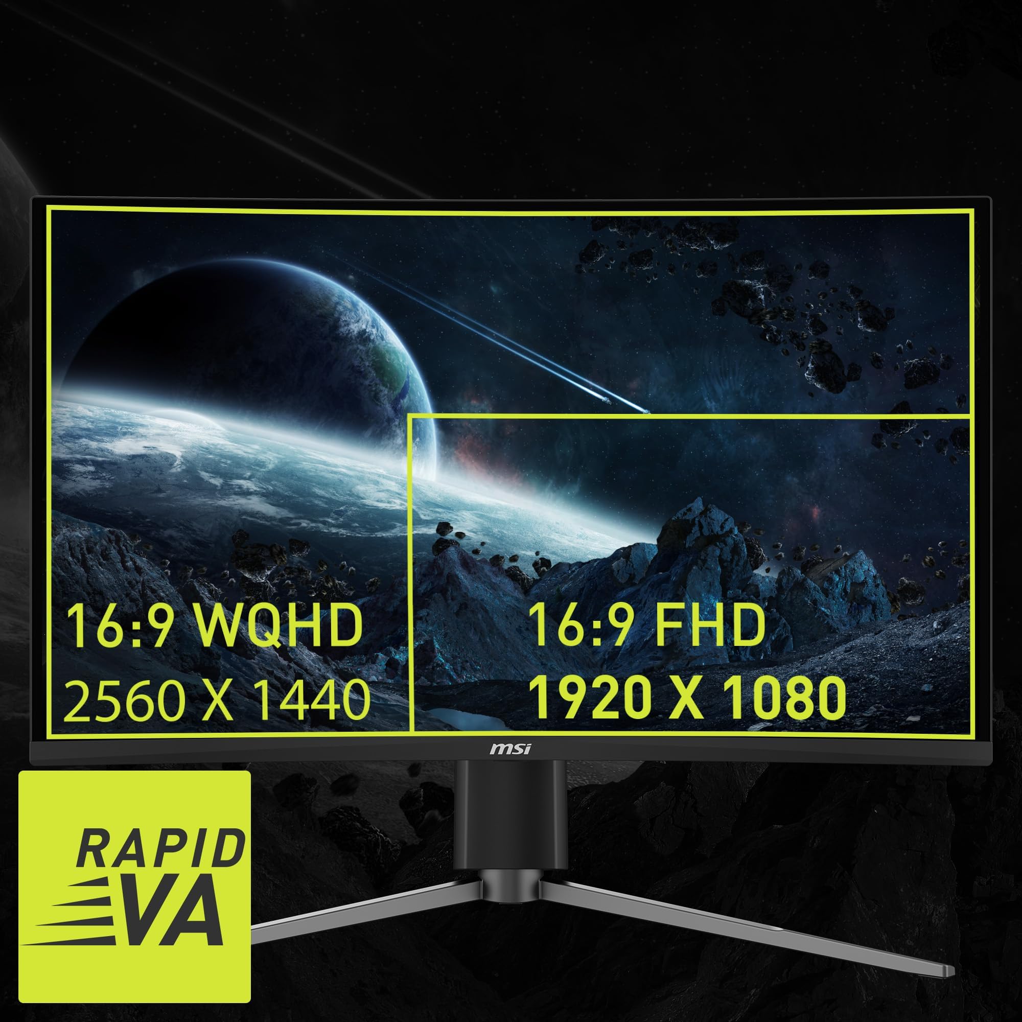 MSI MAG27CQ6PF, 27-inch QHD 2560 x 1440 Computer Monitor, 180Hz