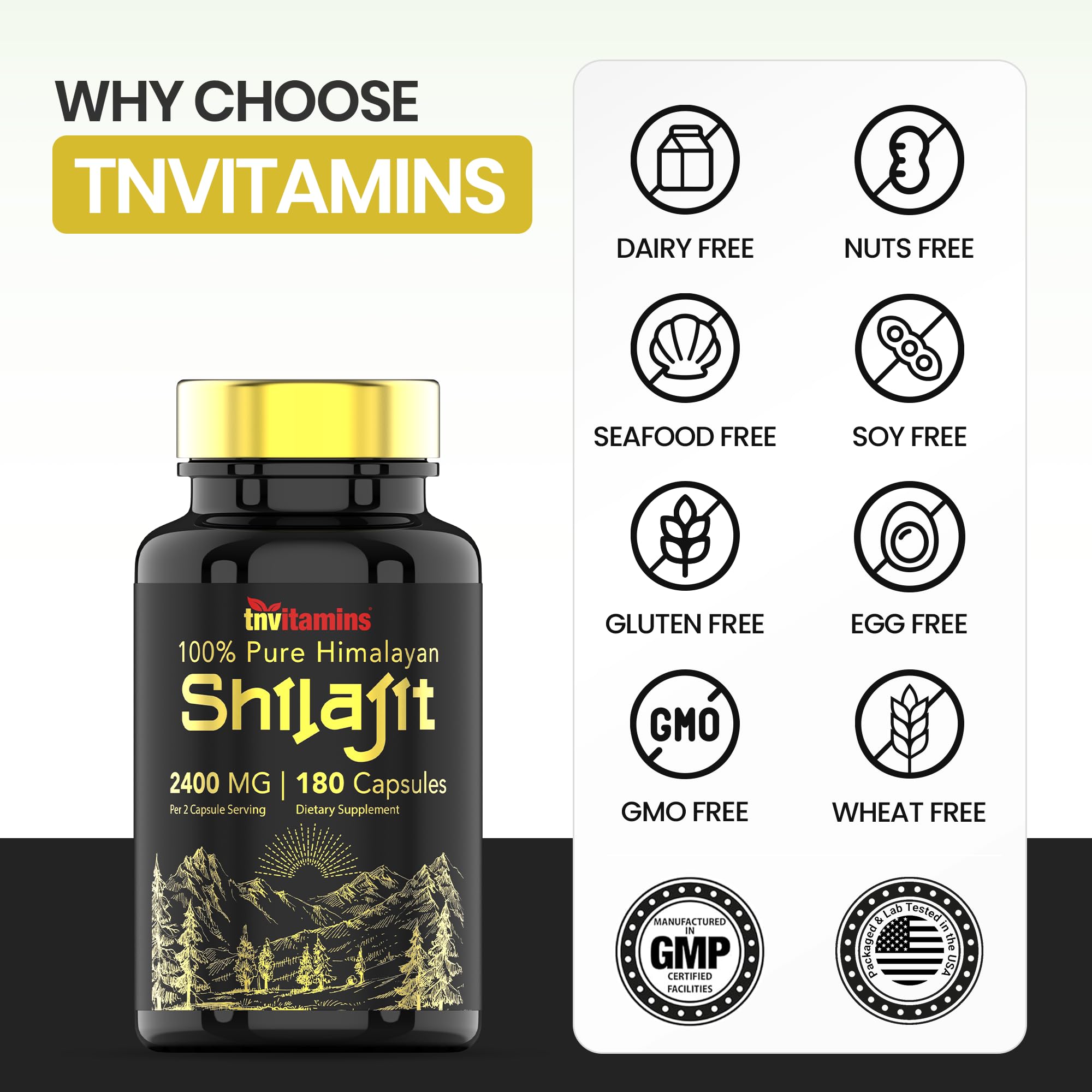 tnvitamins Shilajit Capsules 2400 MG - 180 Capsules | 100% Pure Himalayan Shilajit Resin Capsules for Men & Women | Three Month Supply! | Non-GMO, Gluten-Free — Amazon image 6