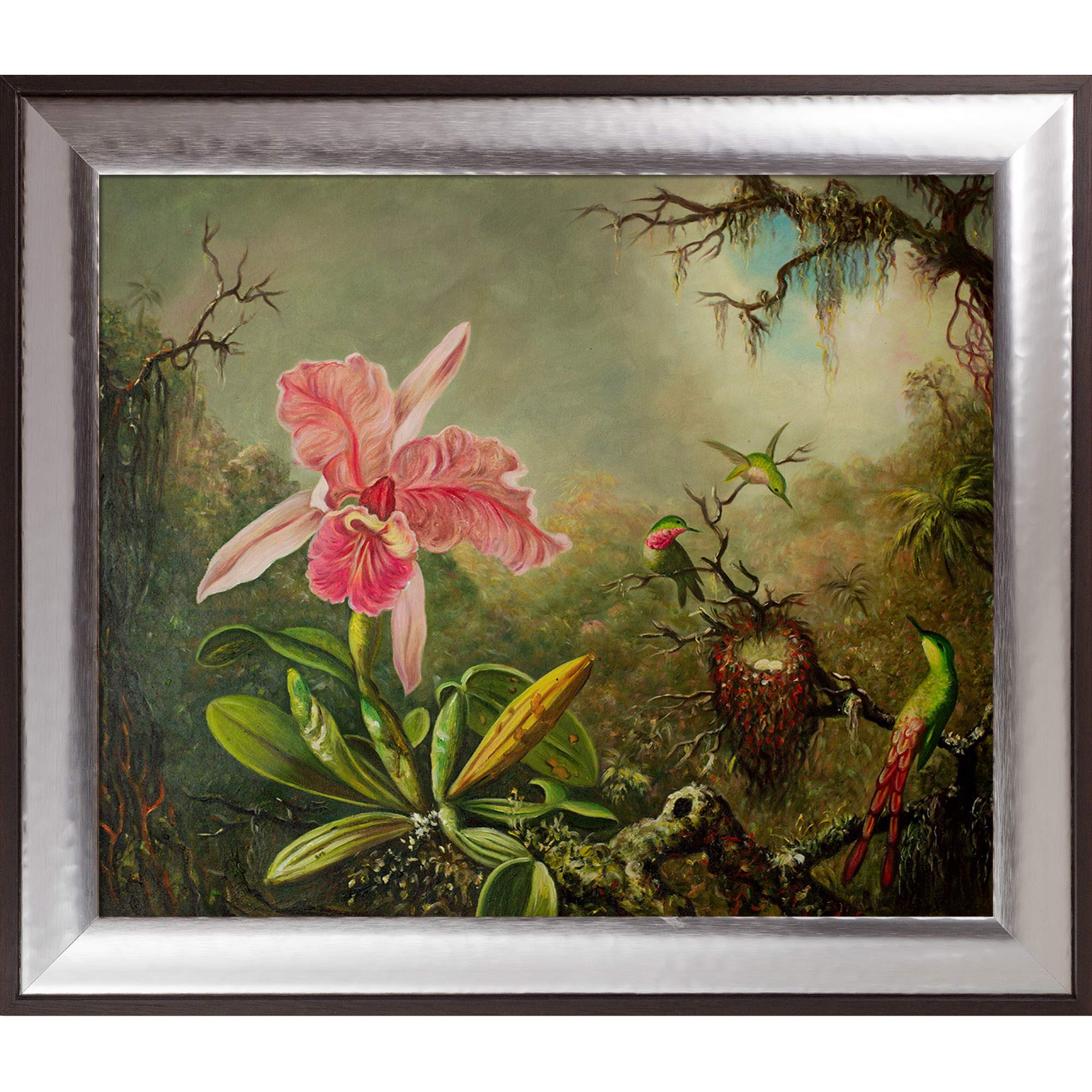 Amazon.co.jp: La Pastiche 手描き油彩キャンバス カトレア蘭と