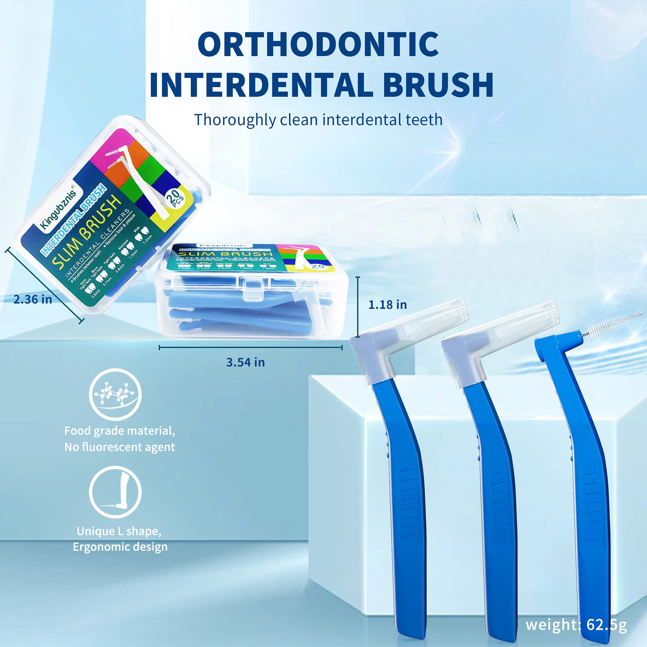 80 szt. międzyzębowych szczoteczek do czyszczenia szczotek, szczoteczki dentystyczne, wykałaczka, głowica dentystyczna, doustna, higiena jamy ustnej, międzyzębowe szczotki kątowe z przenośną obudową,