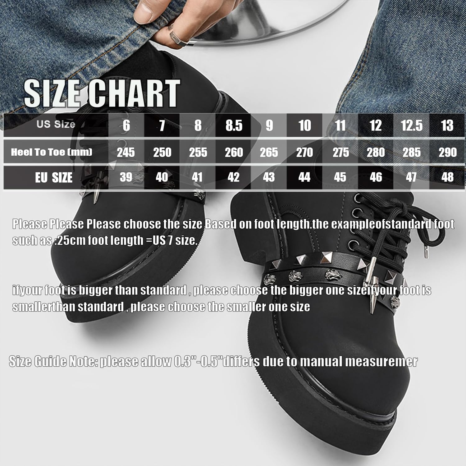 Men’s Gradient Patent Leather Chunky Platform Oxfords Big Round Toed Chunky Heel Non Slip Punk Rivets Derby Shoes Fashion Casual Lace Up Dress Shoes for Business Formal Office