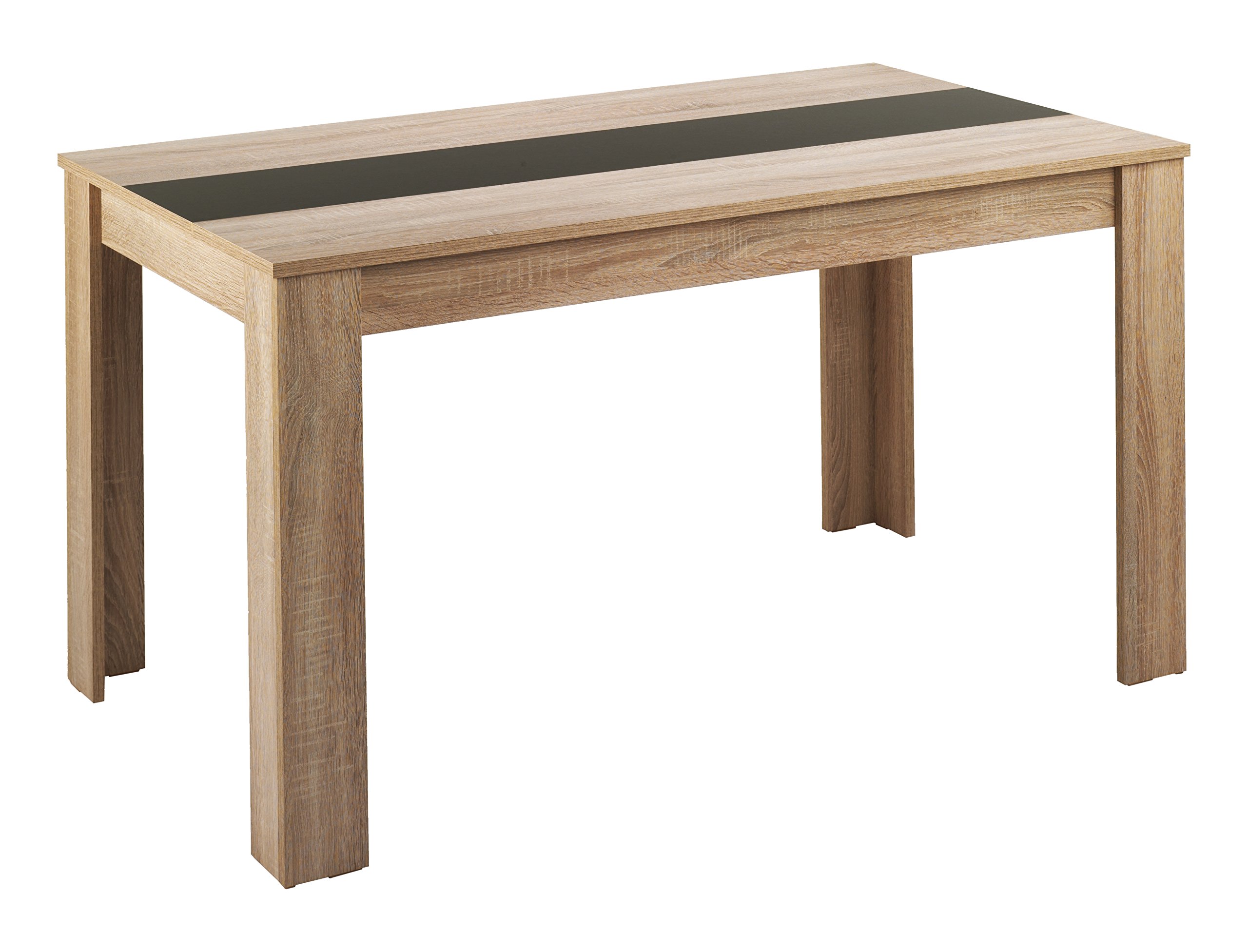 byLIVING Esstisch NORI, Küchentisch in Eiche-Optik, 120 x 80, H 75 cm | Einlegeplatte wendbar in schwarz oder weiß, großer Tisch