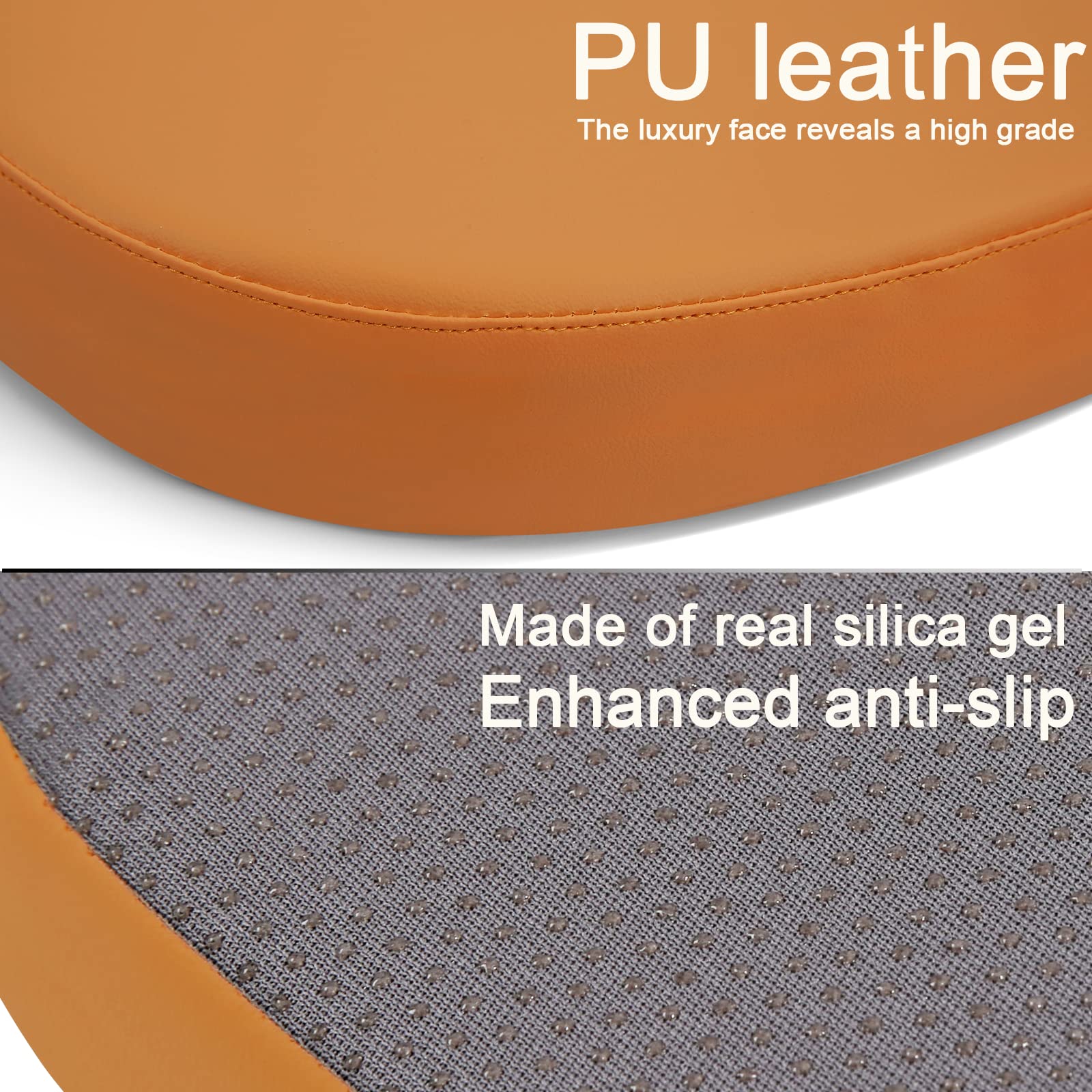 BUYUE - Cojines de metal para silla de 14 pulgadas con juego magnético de 4, almohadillas para orejas de asiento antideslizantes de piel sintética de lujo para cocina, cafetería, comedor, bistró,
