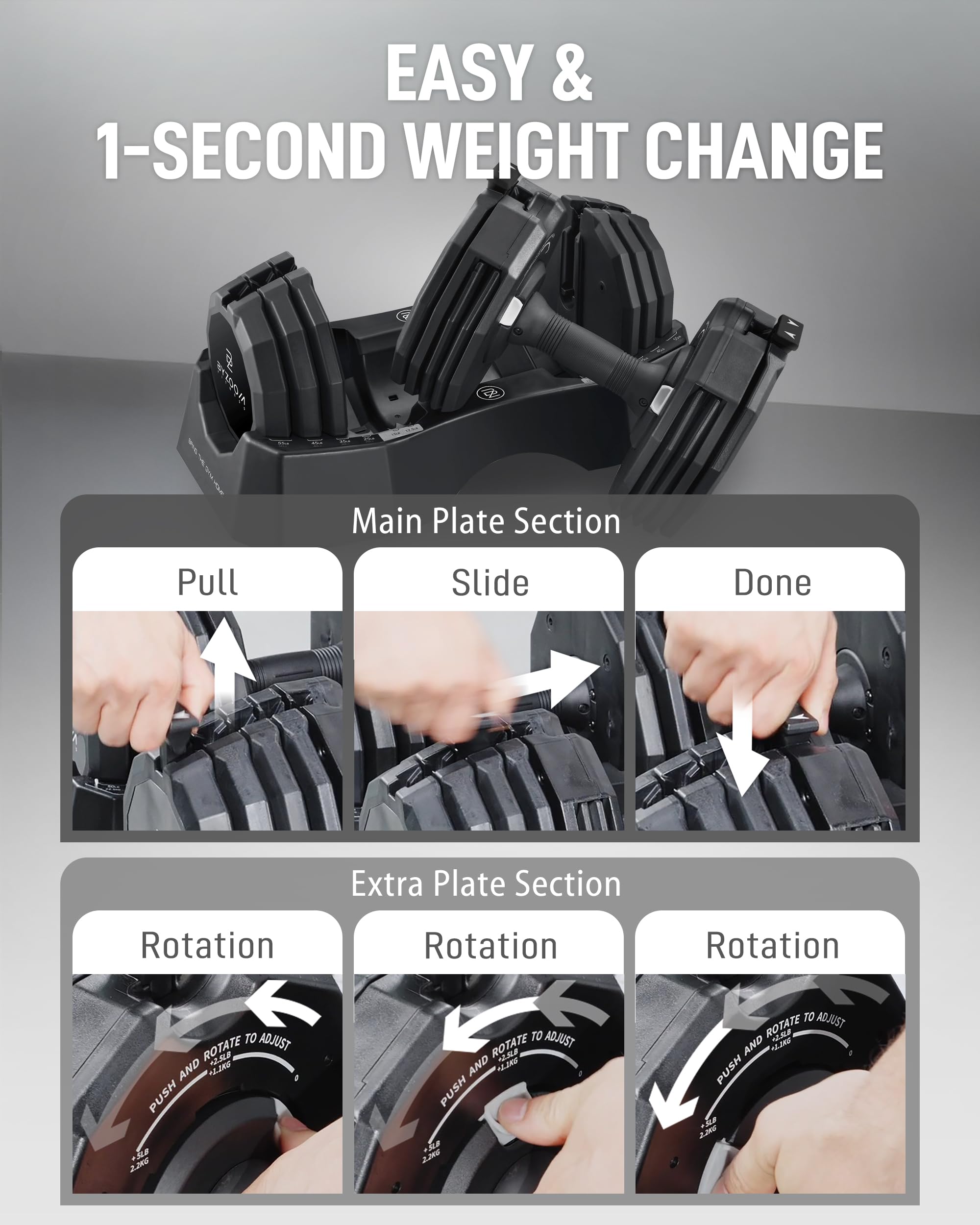 Classic Series 55LB Dumbbell Pair & Stand Bundle Set