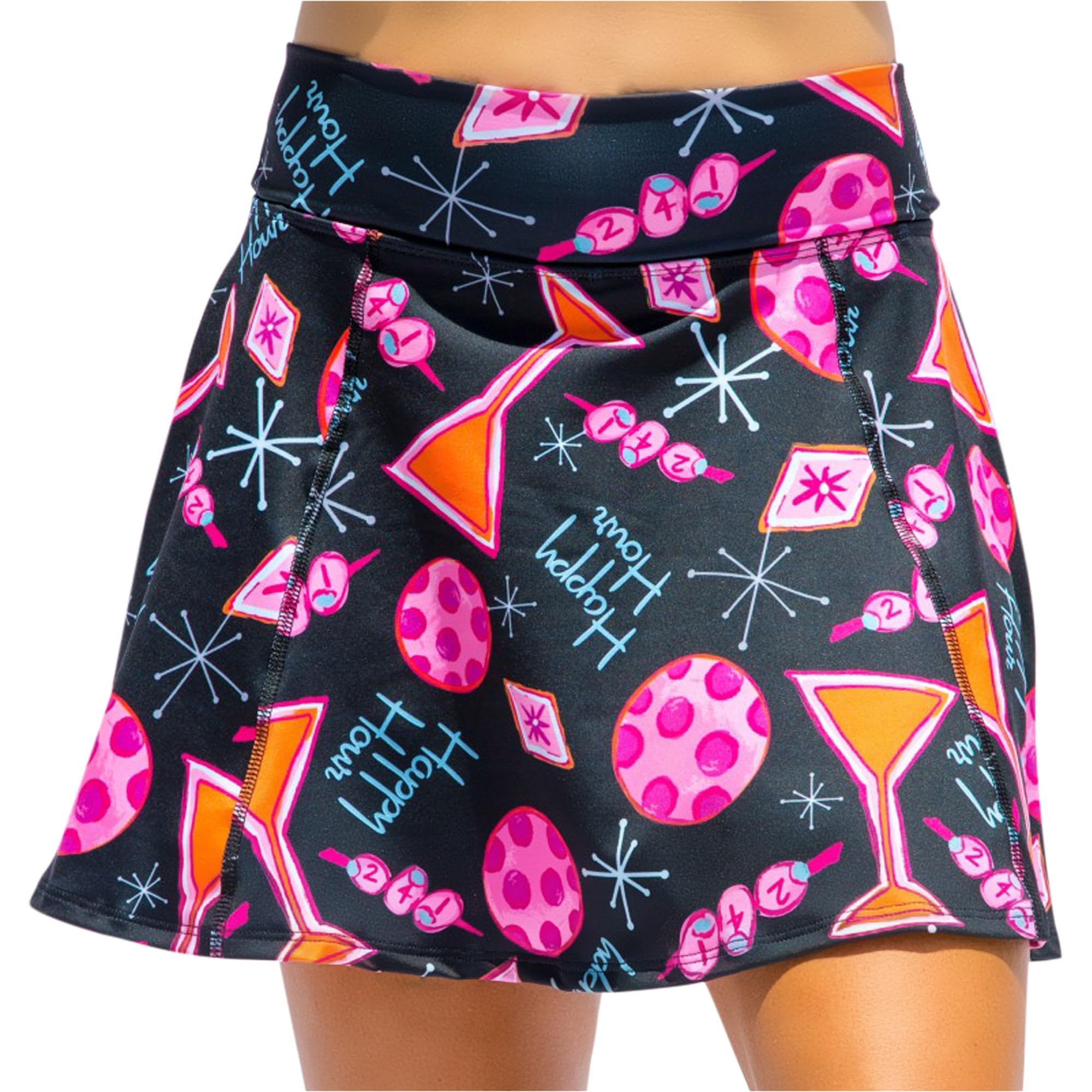 Pickleball Bella Women’s A-Line Pickleball Skort – Lightweight Athletic Skirt with Built-in Shorts & Pockets, Martini