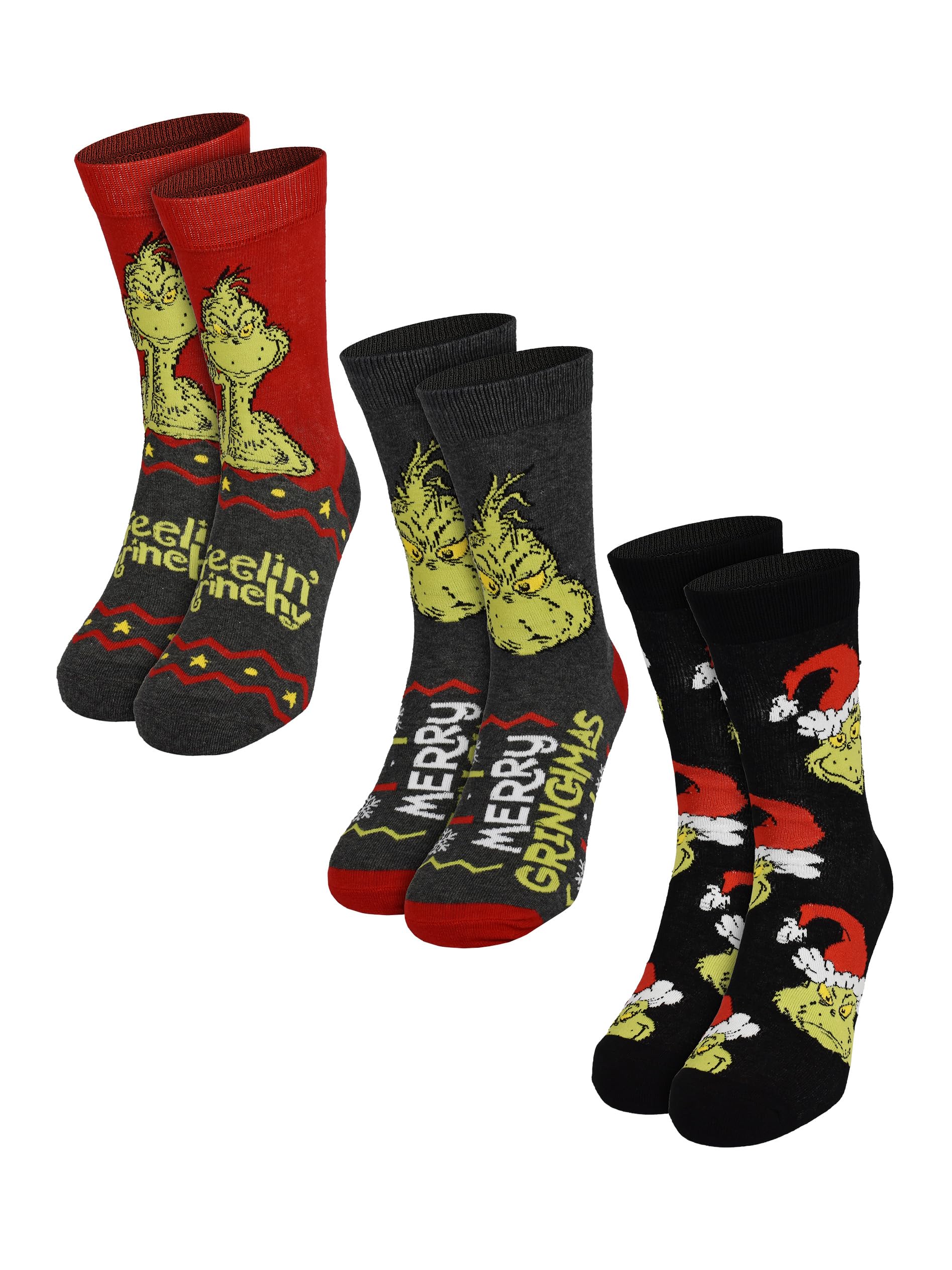 United Labels The Grinch Socks for Men - Men's Trainer Stockings 40-45 (Pack of 3), multicoloured, 40-45
