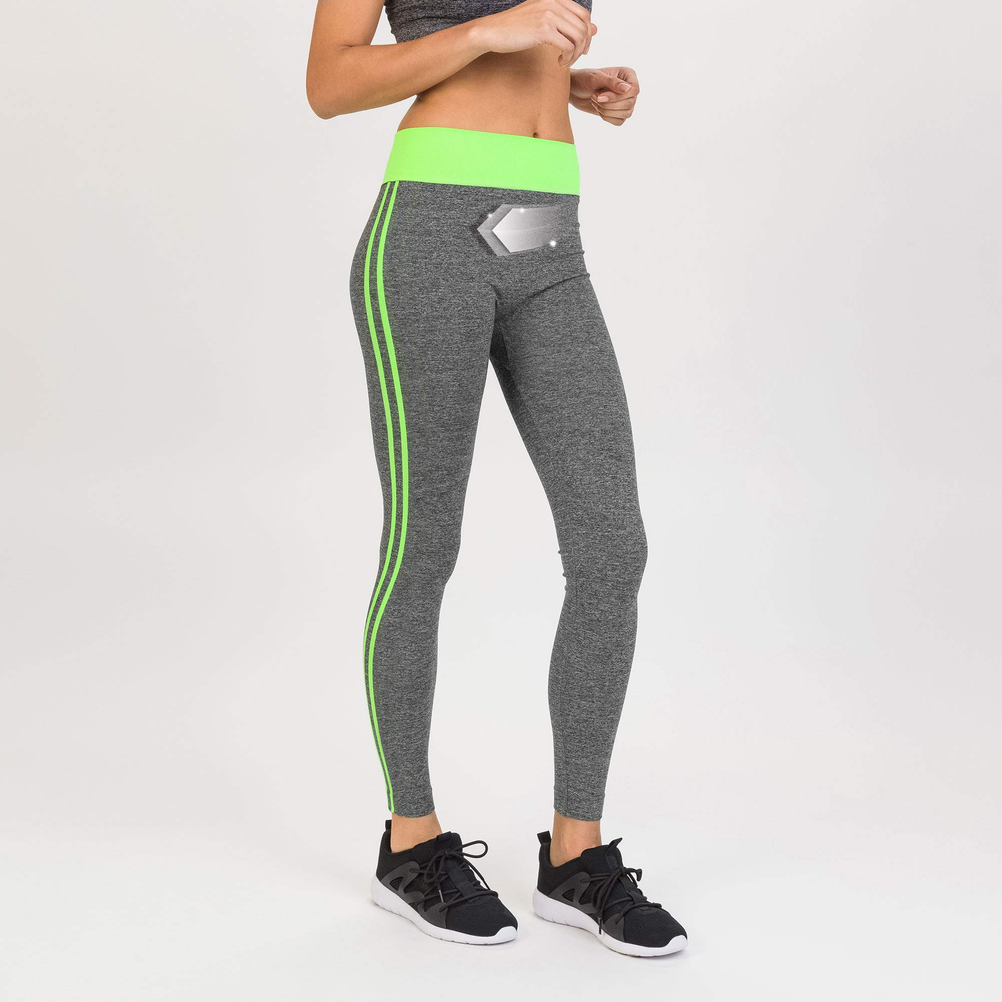 Boostershape Women's Slimming Leggings, womens, Leggings, T149, yellow, FR : Taille Unique (Taille Fabricant : L/XL)