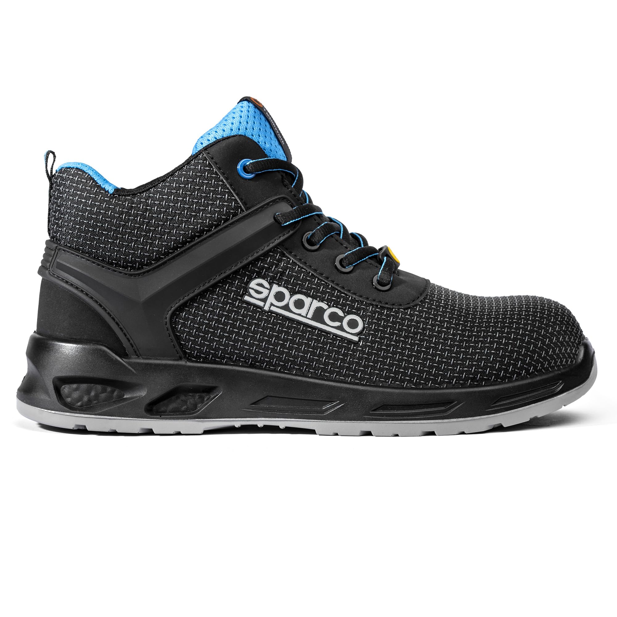 Sparco Horizon Tek-H Rialto Scarponcini Antinfortunistici S3S SR FO ESD. Nuova normativa 2024, Alti con Supporto Caviglia, Tessuto Tecnico Idrorepellente e Metal Free. EU 48