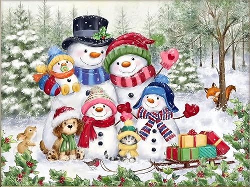 100 Pieces Christmas Puzzles for Kids Ages 4-8 8-10 Snowman Family Jigsaw Puzzle for Adult Kids Puzzles Ages 3-5 6-8 Gifts for Boys Girls