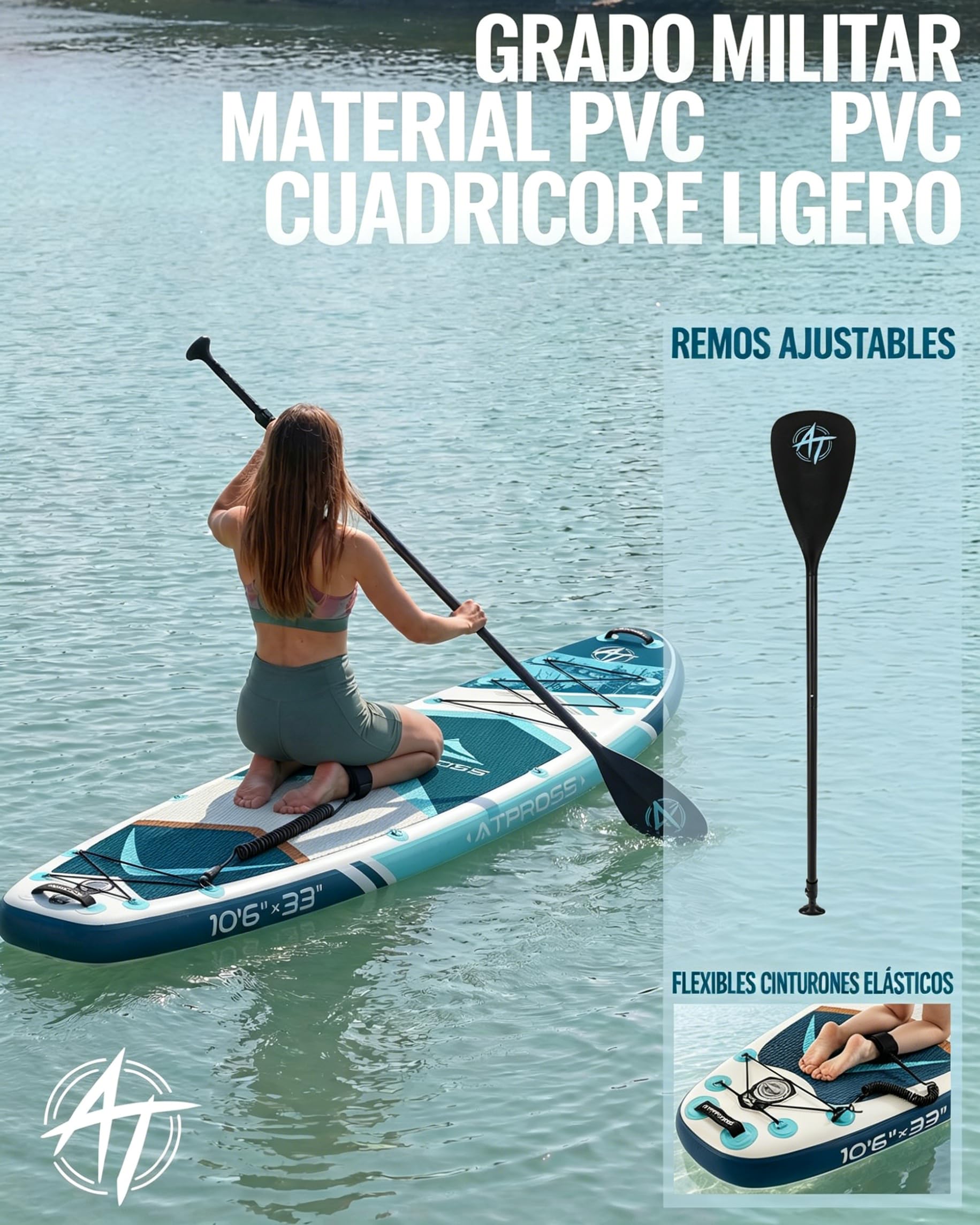 Tabla de Paddle Surf Hinchable con Asiento de Kayak y Accesorios, 320x84cm Sup Extra Ancha para 2 Personas, Carga 200kg, Kayak Hinchable Estable y Antideslizante para Adultos y Surf