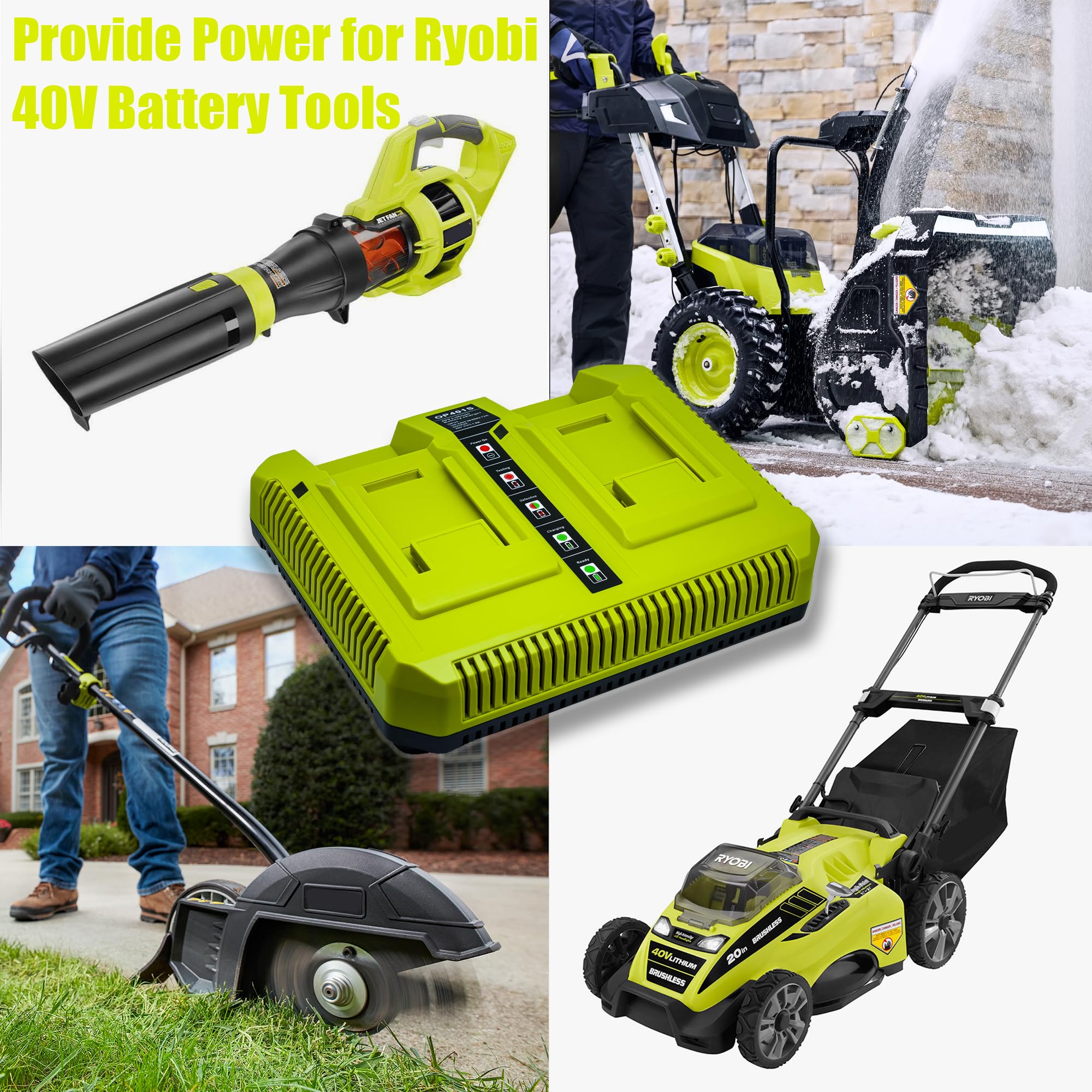 Ryobi 40v Lithium Ryobi Electric Lawn Mower Charger 40V 18