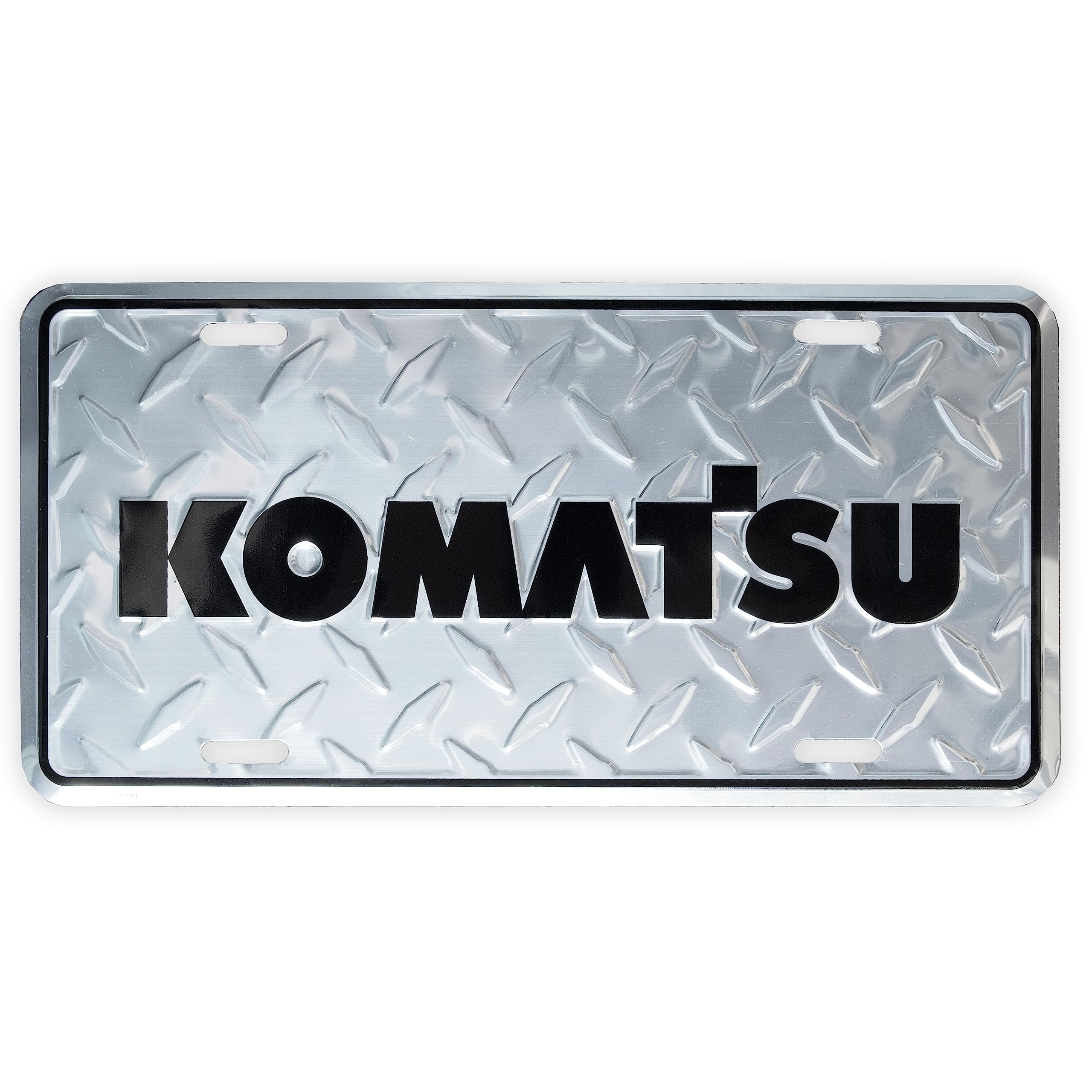 Komatsu Diamond Plated Embossed Metal License Plate Tag