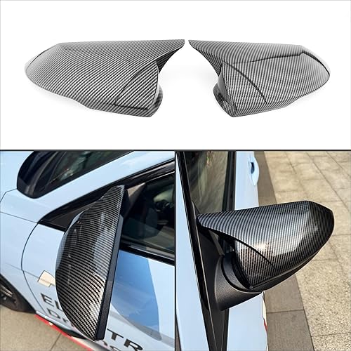 Miniatura 3 de Cubierta del espejo de la puerta exterior del coche del ABS con patrón de fibra de carbono compatible con Hyundai Elantra CN7 N Line 2021-2025