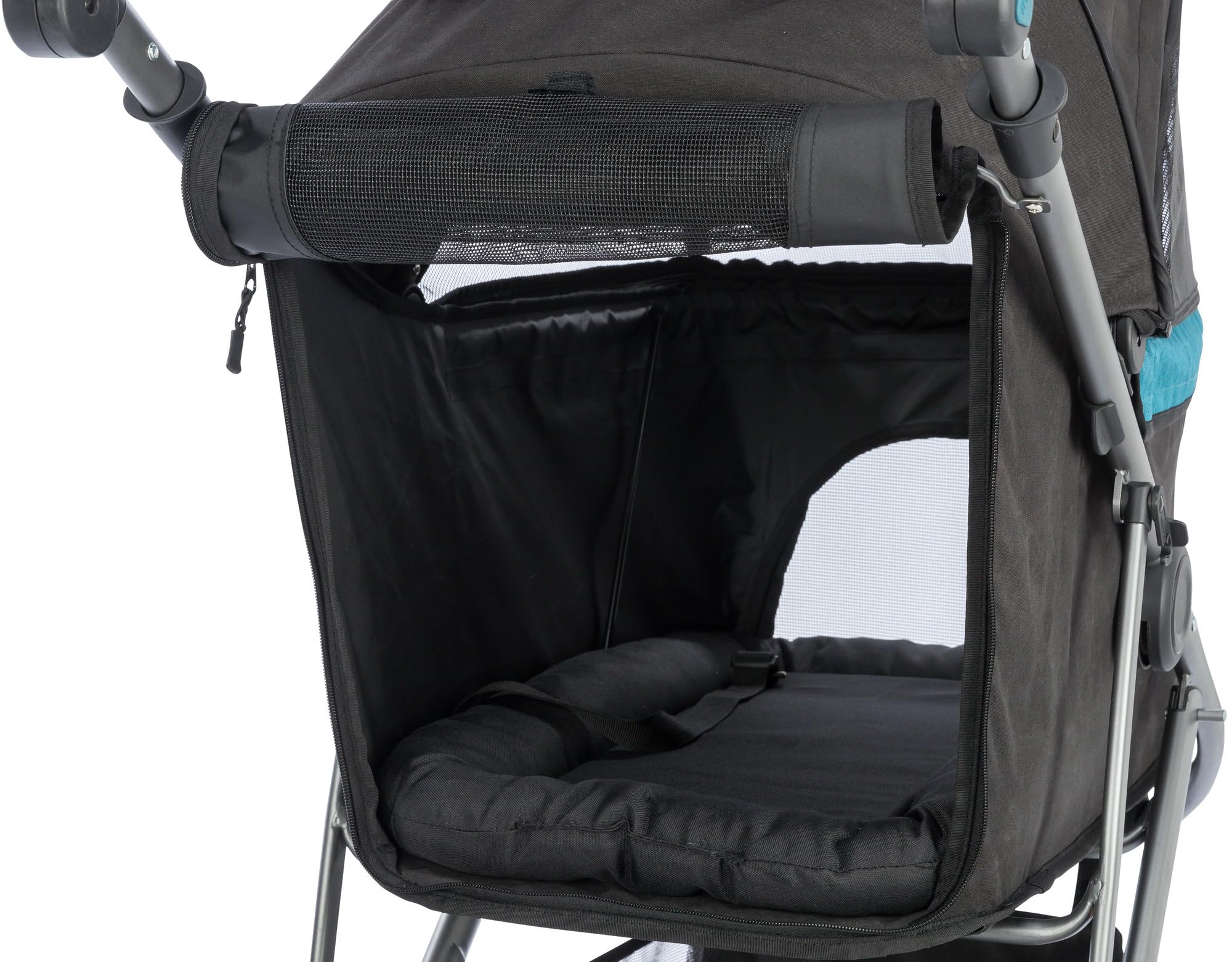 TRIXIE Passeggino per cani, carrello per cani, 60 × 112 × 120 cm, 12,5 kg, nero/benzina può trasportare fino a 20 kg - 28960