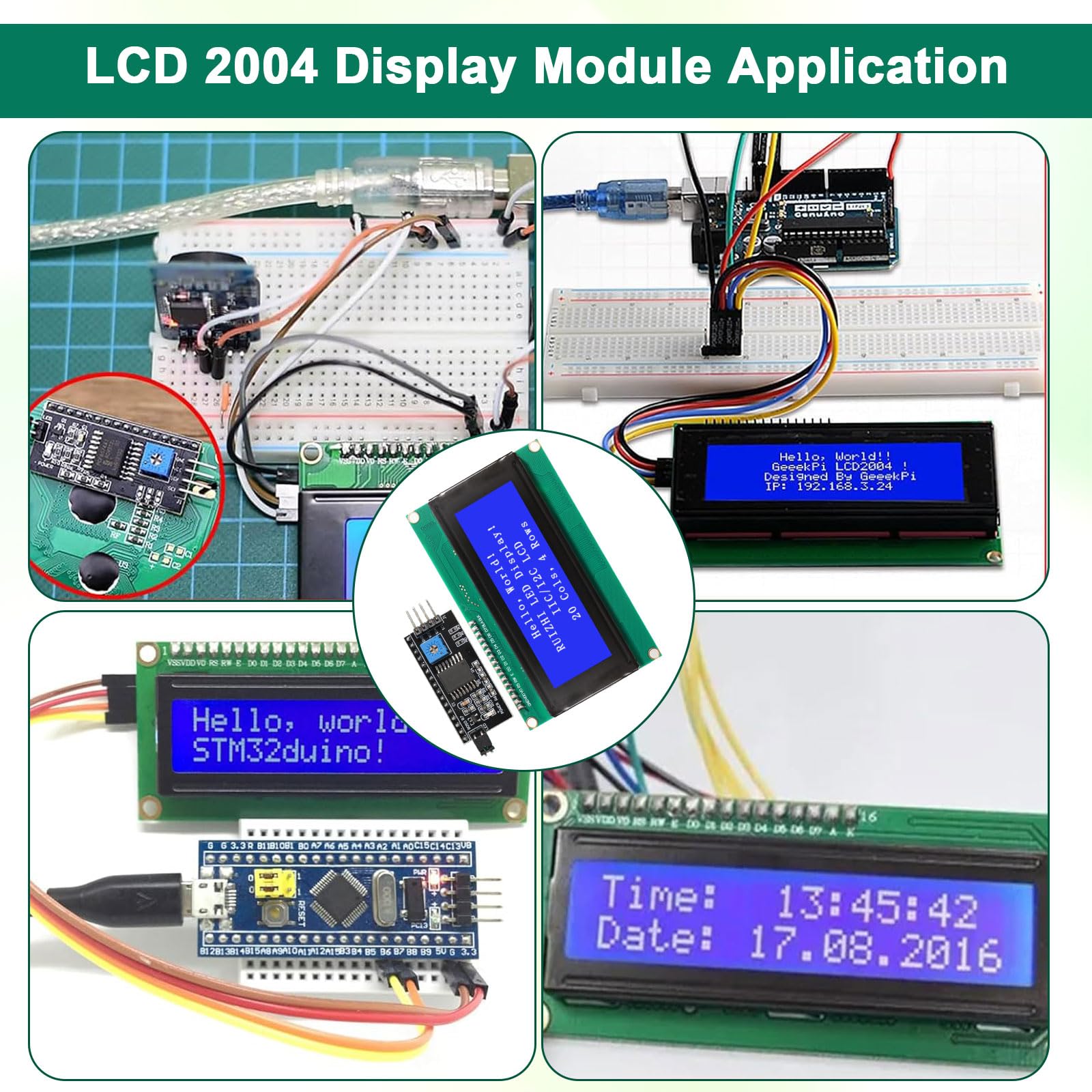 Display Lcd Retroilluminazione Blu I2C LCD 20X4 2004 LCD Display Module ...