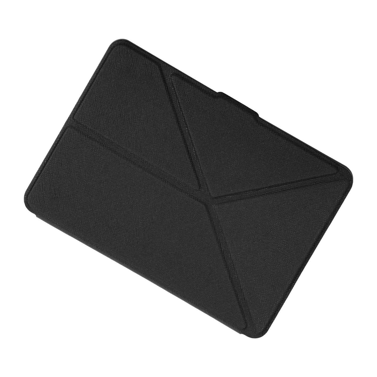 Funda Protectora, Funda de Cuero de PU Lector de Libros Electrónicos con Patrón Cruzado Deformado Funda de Cuero de PU para Paperwhite1/2/3 (Black)