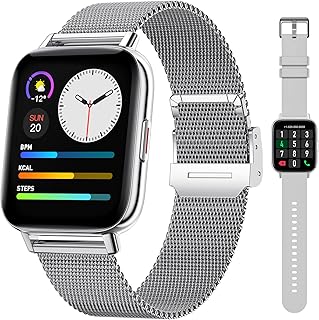 LIGE Smart Watch for Men with Bluetooth Call,1.69" HD Fitness Tracker Watch with Message Push,Heart Rate/Blood Oxygen/Sleep Tracker,IP67 Waterproof Men Smart Watch Silver Mesh