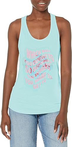 Disney Women's Alice in Wonderland Cheshire Cat Which Way Wave Juniors Racerback Tank
