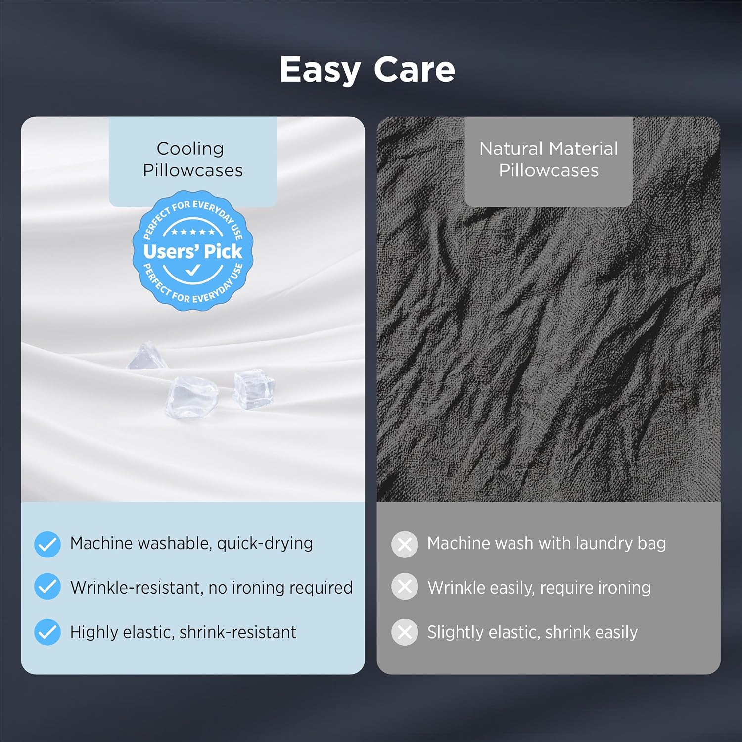 Bedsure Cooling Pillow Cases for Hot Sleepers, Zipper Pillow Cases Standard Size Set of 2, Cool Pillowcases for Night Sweats, Silky Soft & Breathable Cold Pillow Covers, Gift, White, 20x26 Inches
