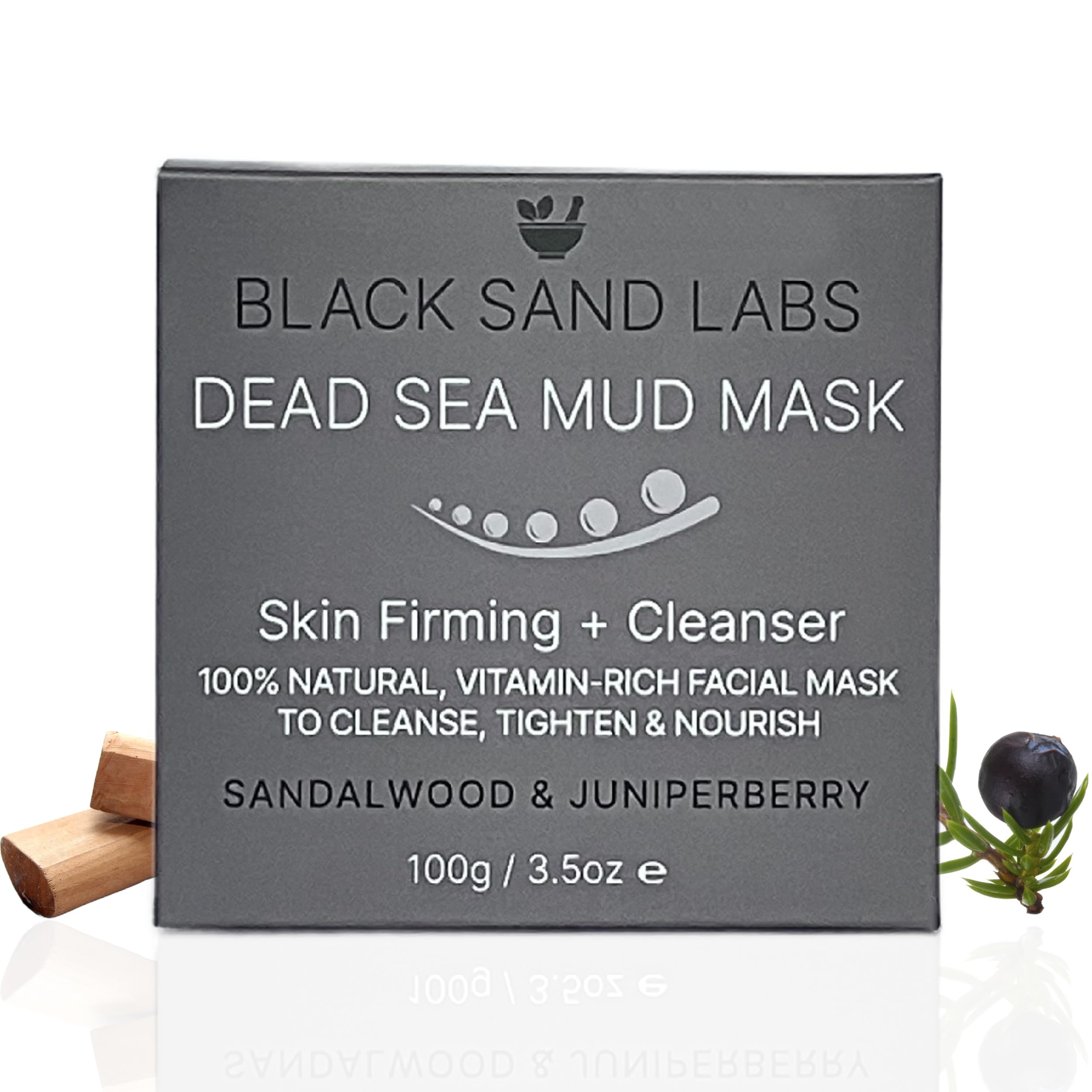 Premium Dead Sea Mud Mask - Skin Firming & Cleanser with Jojoba Butter & Tamanu Oil - Luxury Clay Mask for Face - Deep Cleaning & Pore Care - Men & Women Skincare - 100g