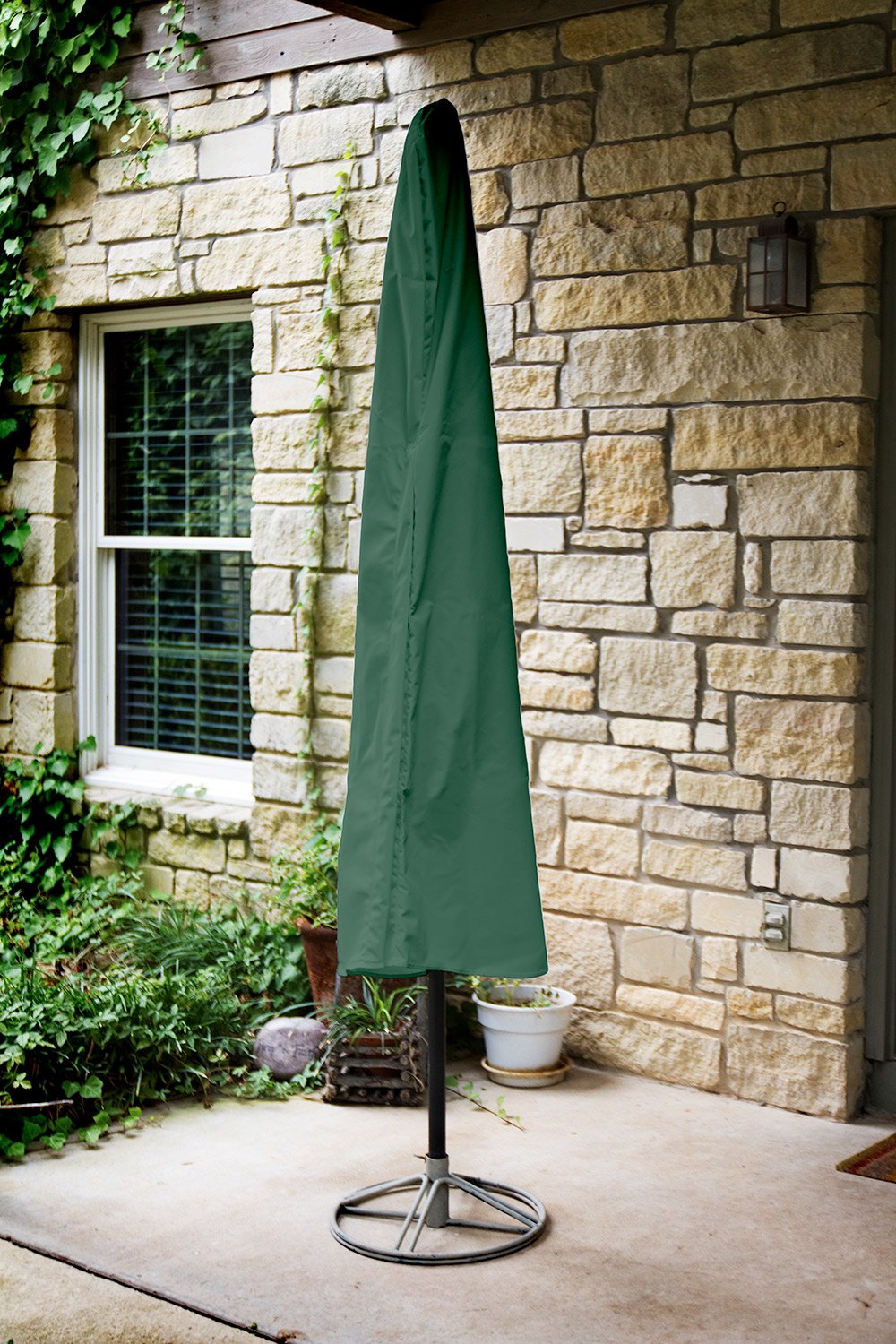 KoverRoos Weathermax 64150 pokrowiec na parasol 170 cm do 20 m, wysokość 122 cm, leśna zieleń