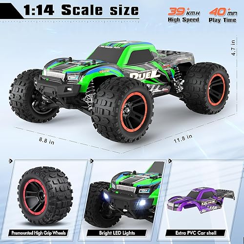 Miniatura 6 de HAIBOXING Coches RC a escala 1:14, 26.1 mi/h de alta velocidad 4WD todoterreno impermeable RTR Hobby RC Truck con control remoto de 2.4 GHz para