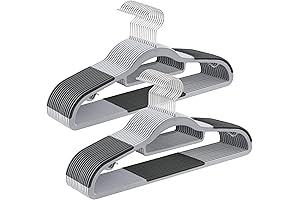SONGMICS 30-Pack Non-Slip Space-Saving Hangers with Rubber Grip