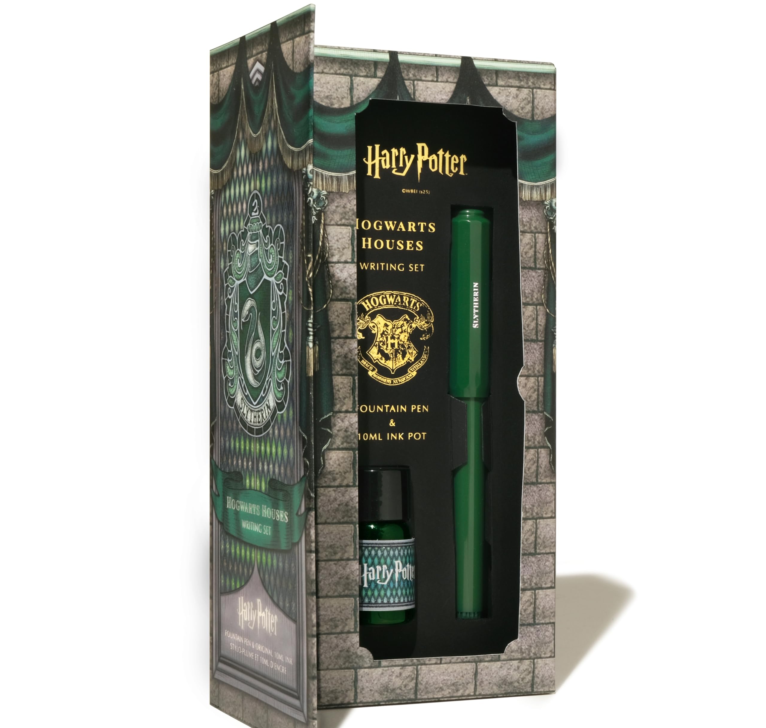 Ferris Wheel Press, Warner Bros., Official Licensed, Harry Potter, Carousel Pen & 10ml Ink Set, Slytherin House, Gold Plated No.5 Steel Nib