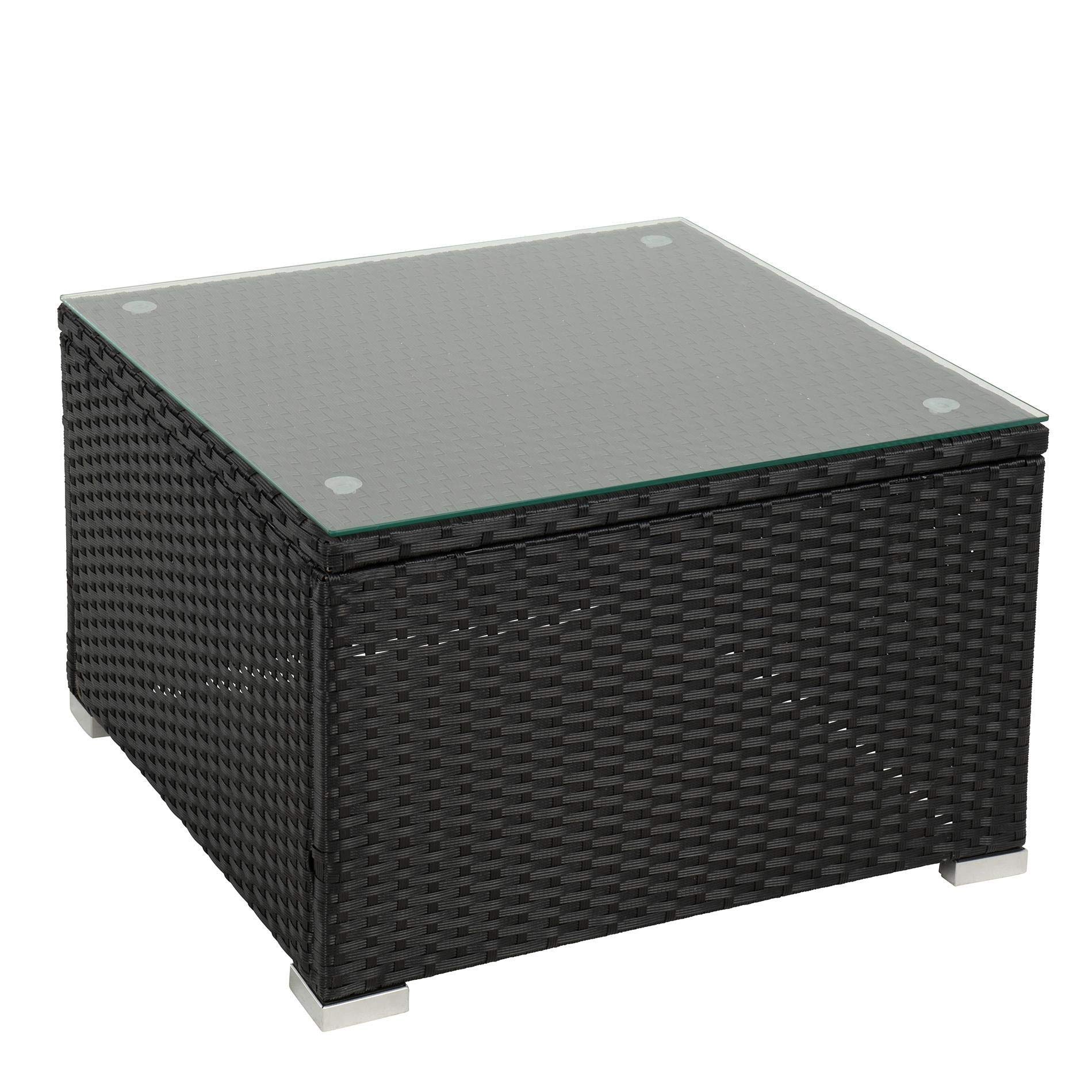 ESTEXO Rattan Lounge Sitzgruppe Polyrattan Gartenmöbel Set Couch 3-Sitzer Rattanmöbel Sofa Set Essgruppe Gartenset Balkon-Set (Schwarz)