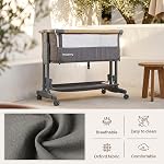Maydolly 3-in-1 Lit bébé Bassint pour nouveau-né & Nursery, version de cadre en T pour la stabilité 7-Height Dortoir réglable avec mesh respirant, panier de rangement & Roulettes verrouillables