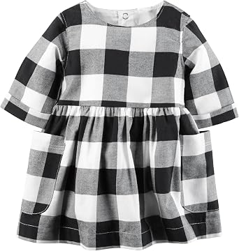 Amazon.com: De Carter bebé Niñas franela bolsillo Vestido, 6 meses, Negro :  Ropa, Zapatos y Joyería