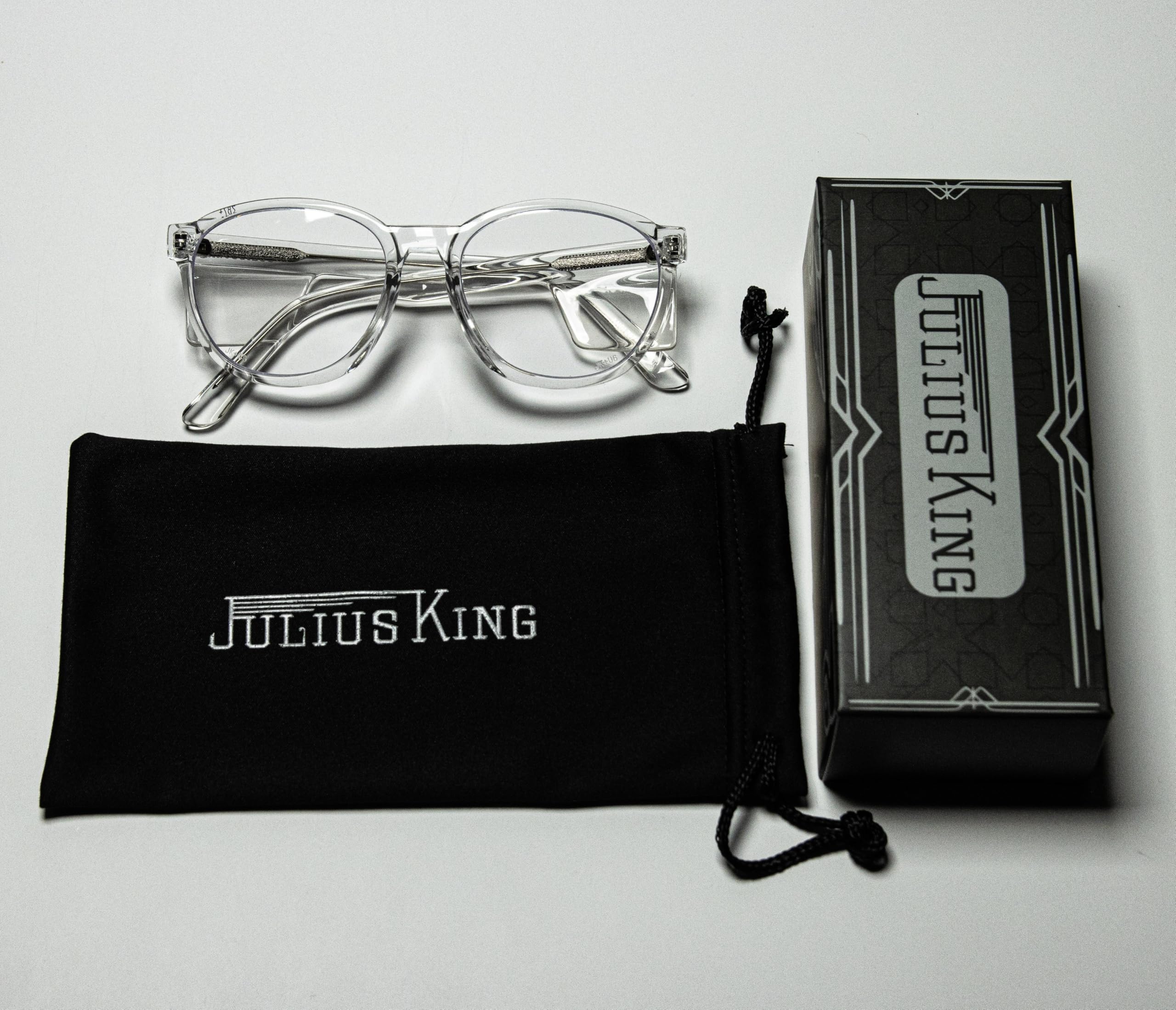 Julius King Gafas de seguridad con protección lateral con certificación Z87+, marco redondo, revestimiento antivaho, antirreflejos, resistentes a los arañazos, duraderas y elegantes, gafas para