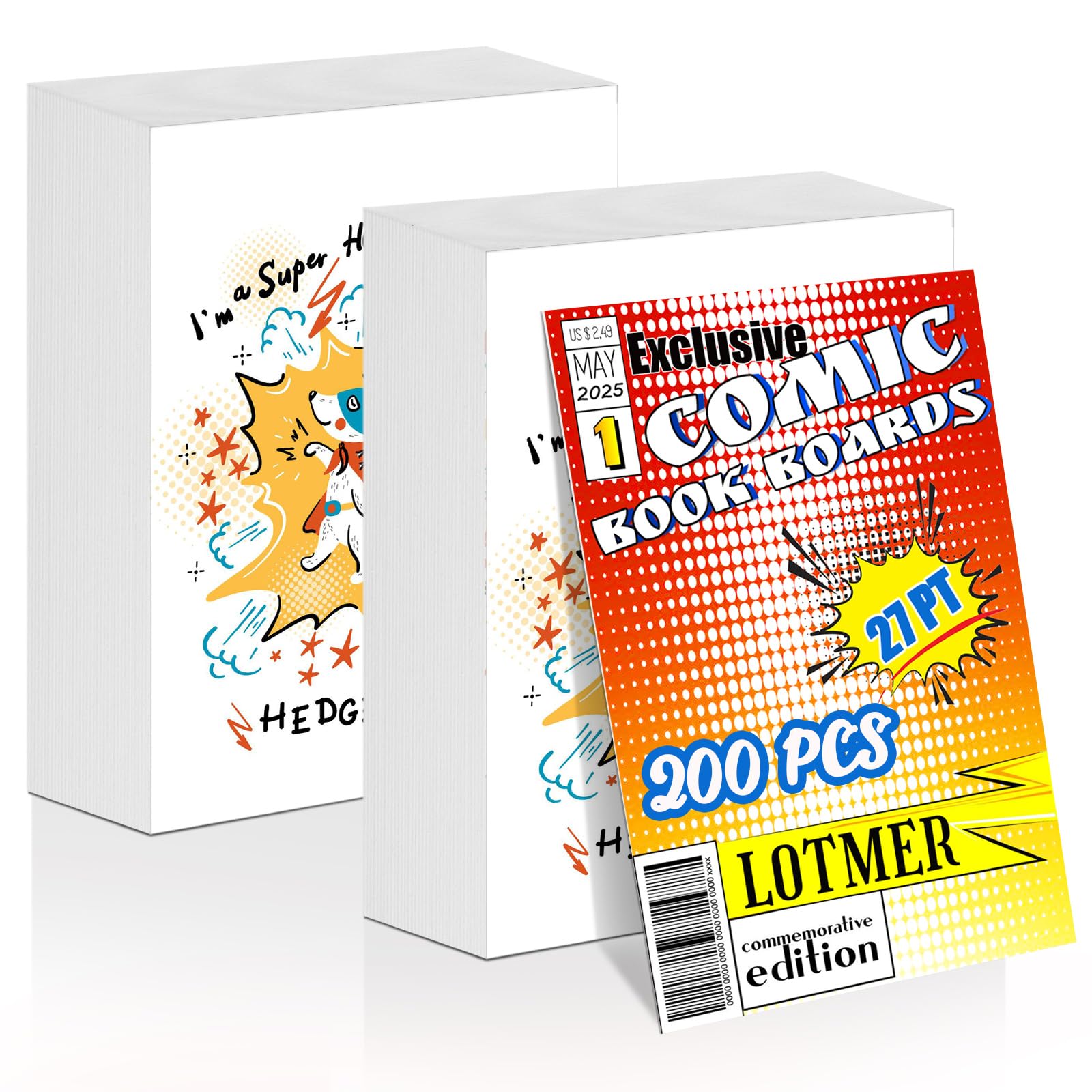 Photo 1 of ***Missing pieces***LOTMER 200ct Comic Book Boards, 27PT Extra Thick Acid-Free Backing Board Current Size Comic Book Boards Durable and Coated Precision Cut Boards for Regular Comics Archival***Missing pieces***