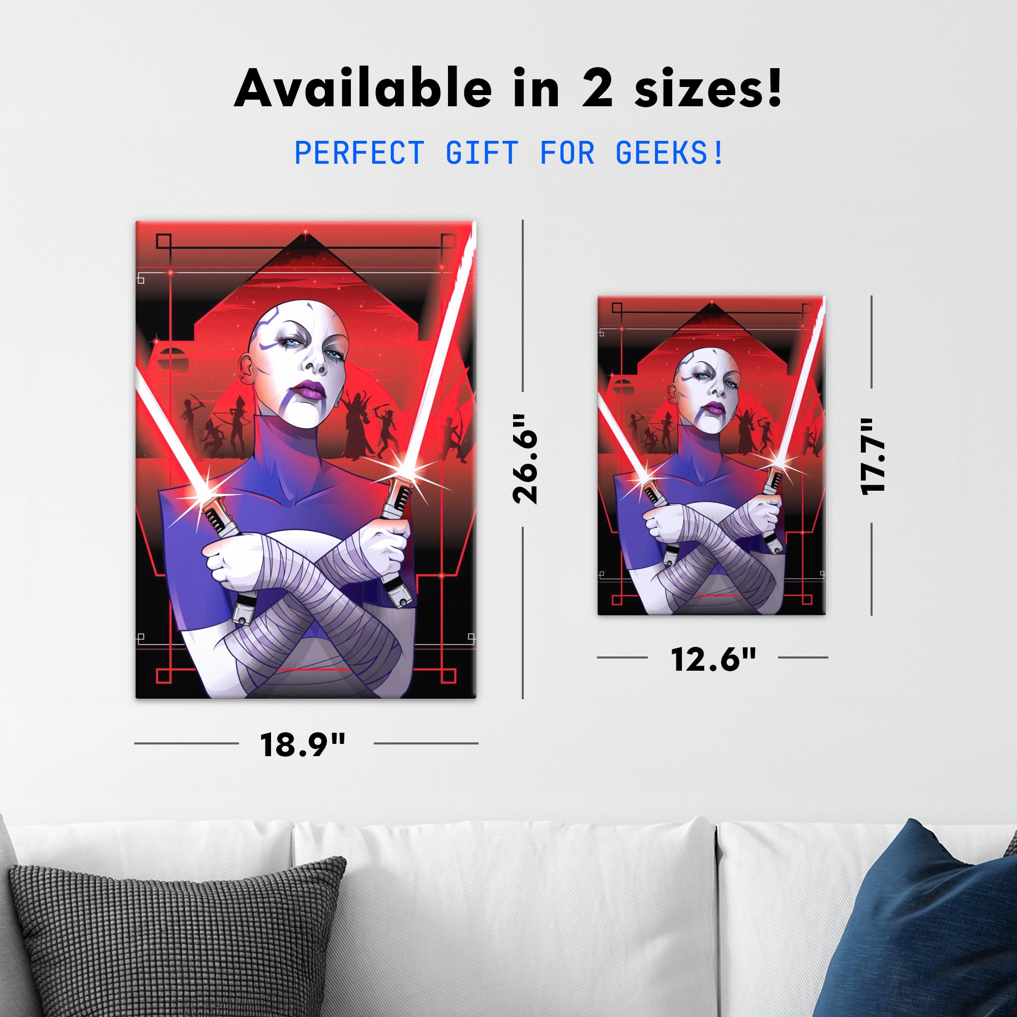 Displate Metallposter Star Wars Asajj Ventress Wanddeko Poster für Schlafzimmer Magnetische Befestigung 32 x 45 cm