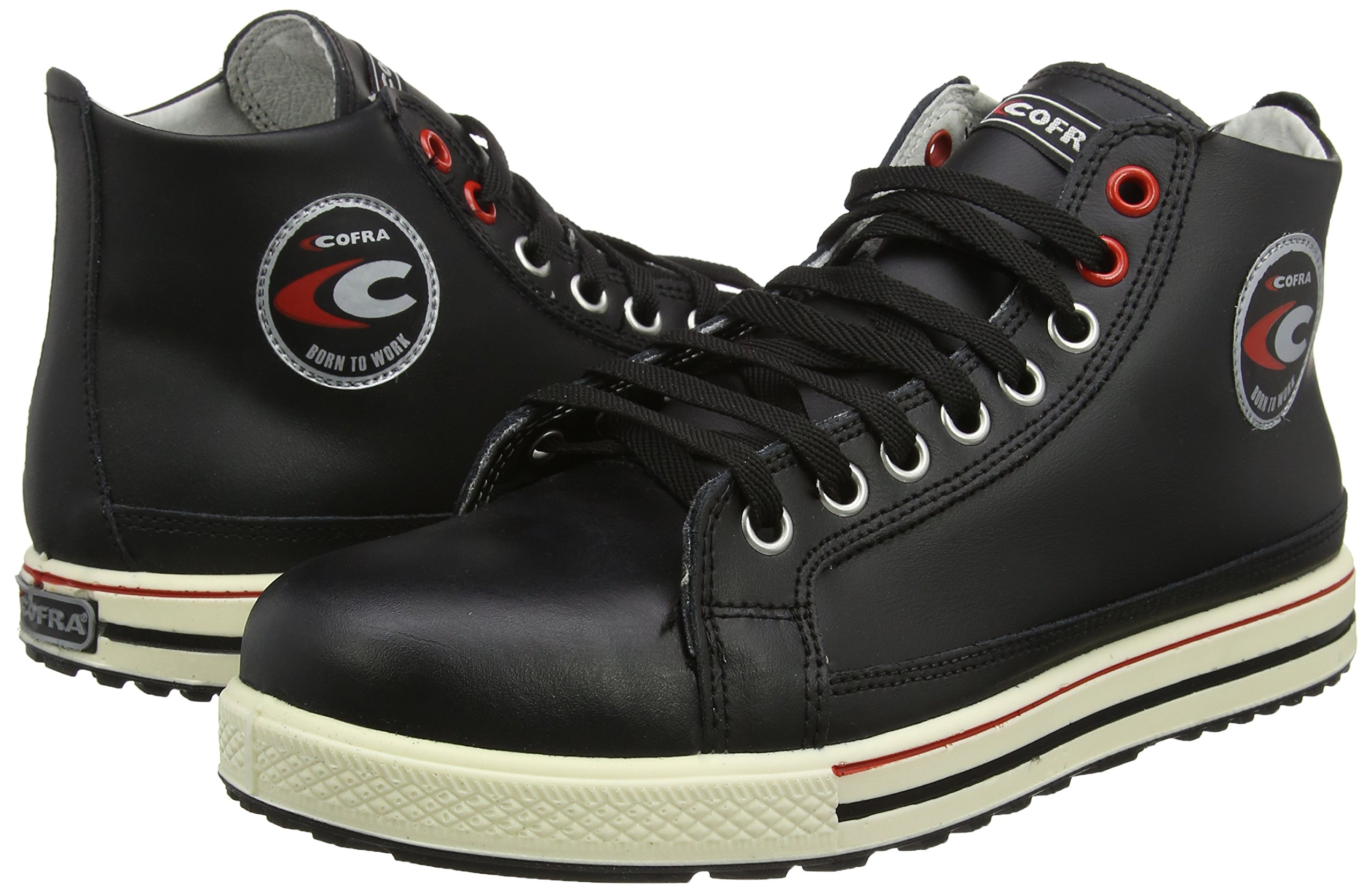 Cofra 35040-001.W42 - Zapatillas de Seguridad (Talla 42, S3 SRC, Color Negro y Blanco)