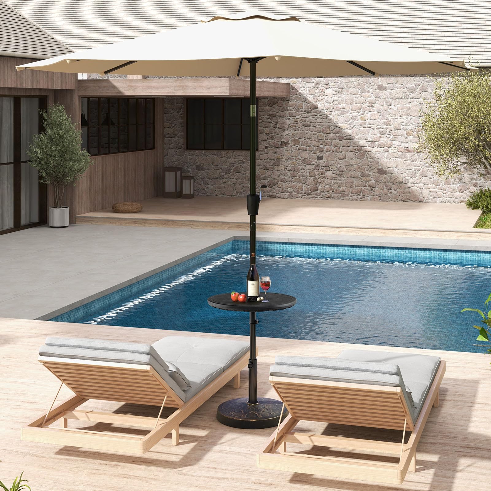 Sundale Outdoor Table De Parasol Réglable, 58,4 Cm, Ronde Portable Avec