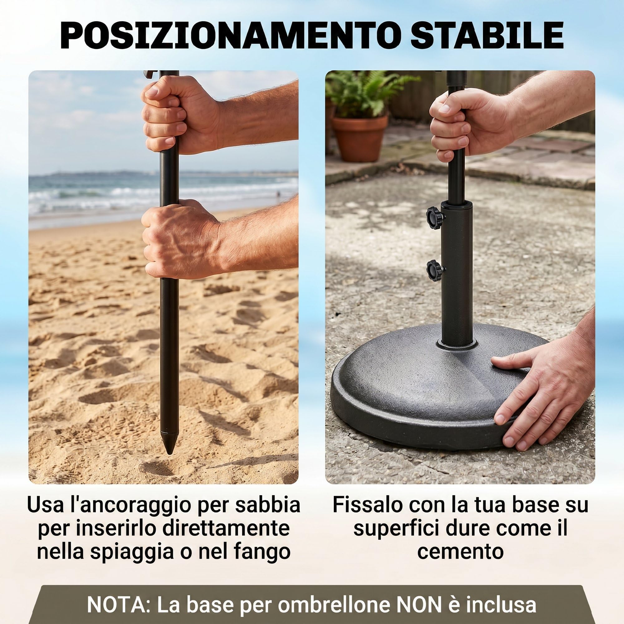 Outsunny Ombrellone da Giardino 2x1,3m Inclinabile con Bordi Arruffati, 4 Stecche in Alluminio e Poliestere 160g/m²