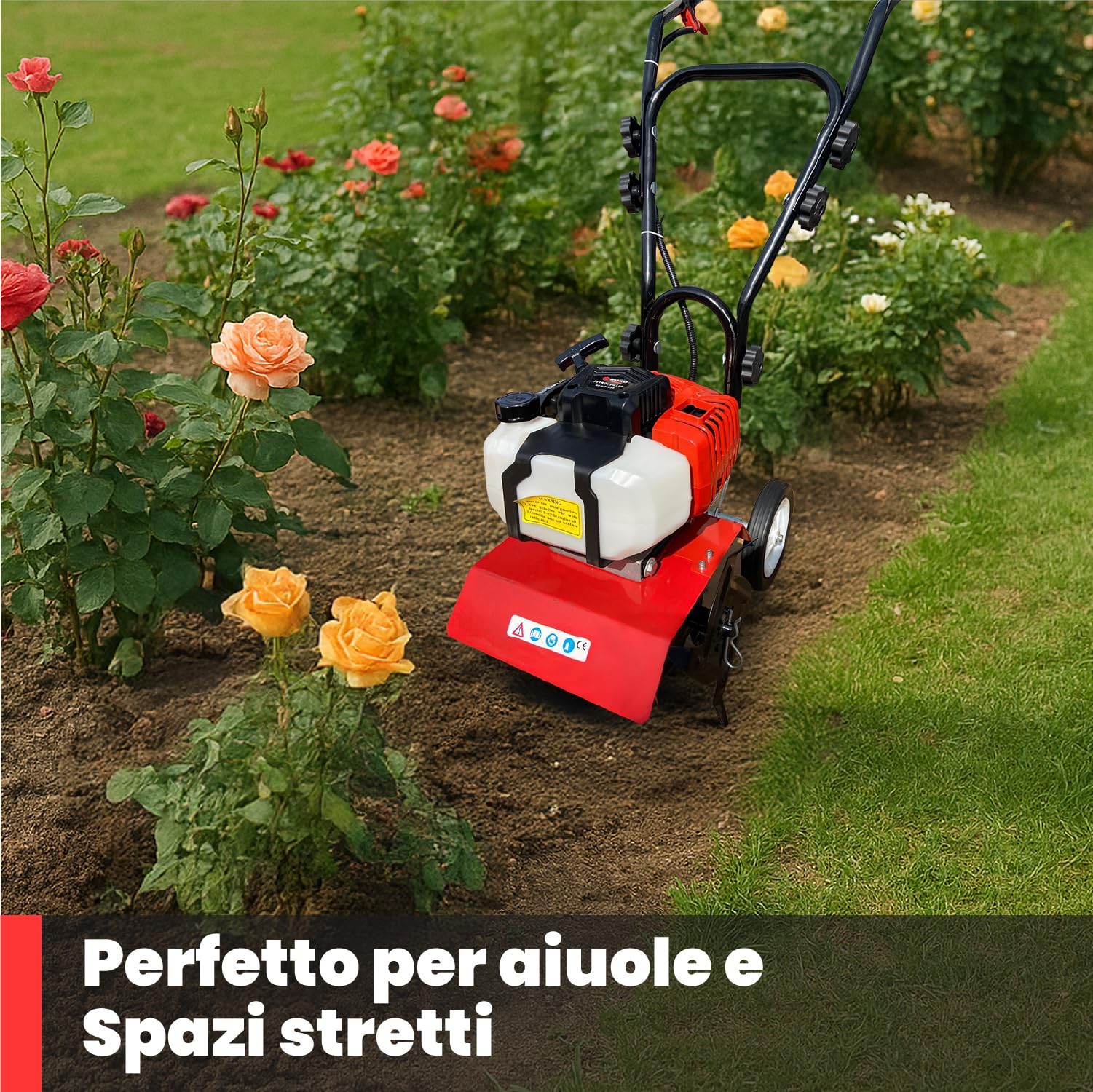BU-KO 52CC Garden Petrol Tiller Motore 3HP 2 Tempi Prato Terreno Coltivatore Rotovator Motore Leggero Compatto Compatto Impugnatura sicura Impugnatura costruita per durare Affidabile e Resistente