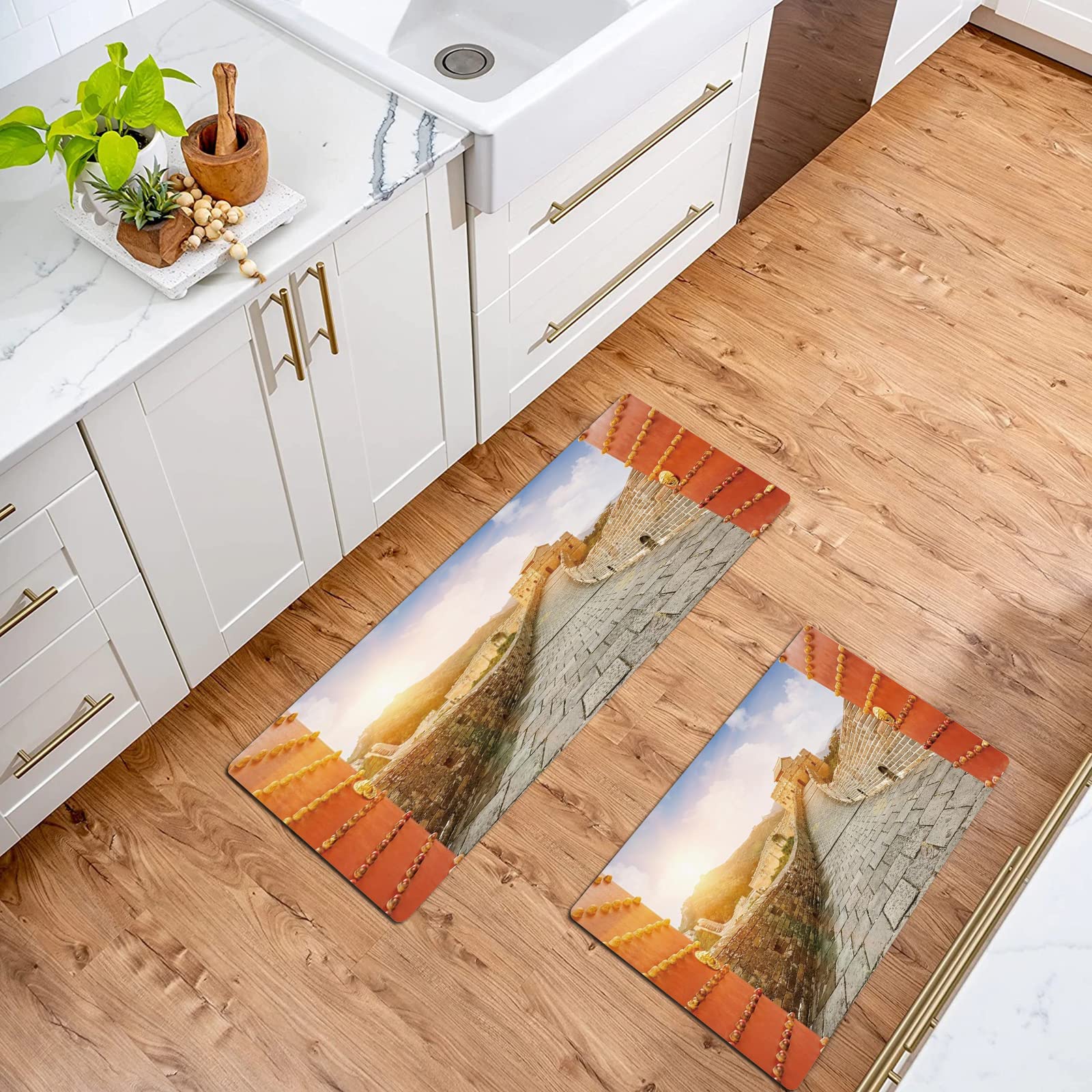 B Tapis De Cuisine Antidérapant Et Lavable 2 Pièces, Marbre Doré Antiderapant Tapis De Cuisine Devant Evier Pour Cuisine Buanderie Salon 92965081